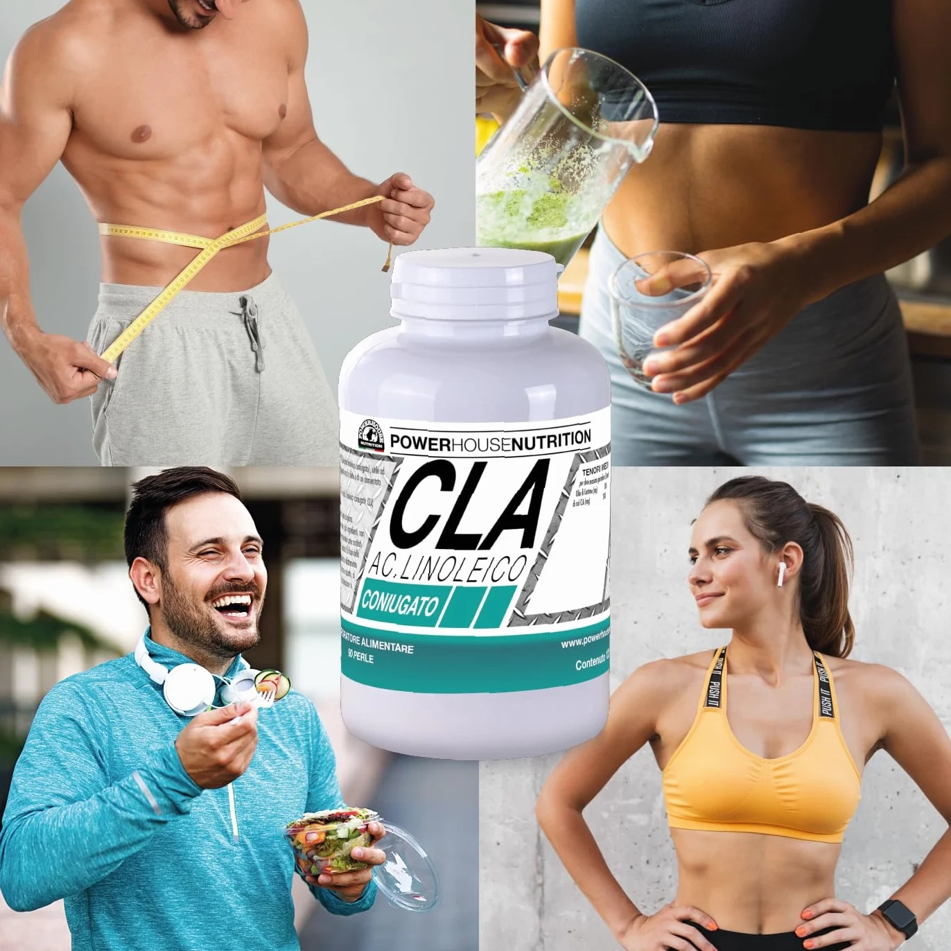 CLA Acido Linoleico Coniugato Powerhouse Nutrition, Integratore Made in Italy, Olio di Cartamo, 90 Perle