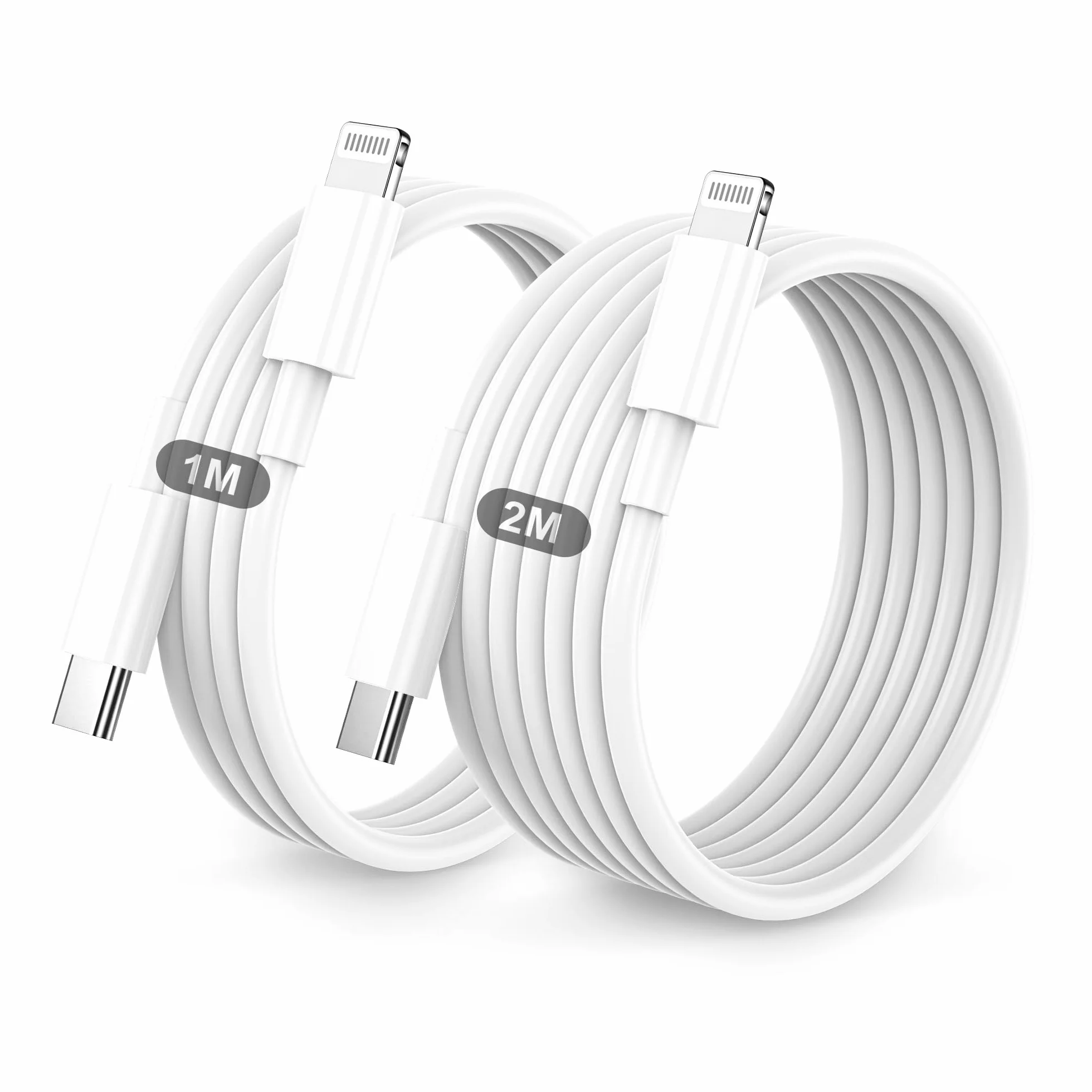 Cavo USB C Lightning Ricarica Rapida 1m+2m per iPhone 14/13/12/11/X/8/7/6 iPad Mini