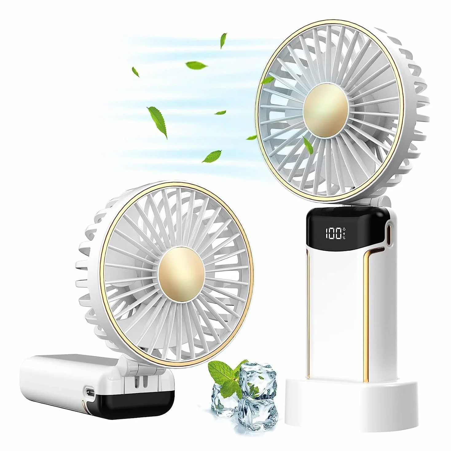 1 pezzo Mini ventilatore portatile portatile Ventilatore tascabile personale 8-20 ore Ricaricabile tramite USB Bianco,Ventilatore portatile