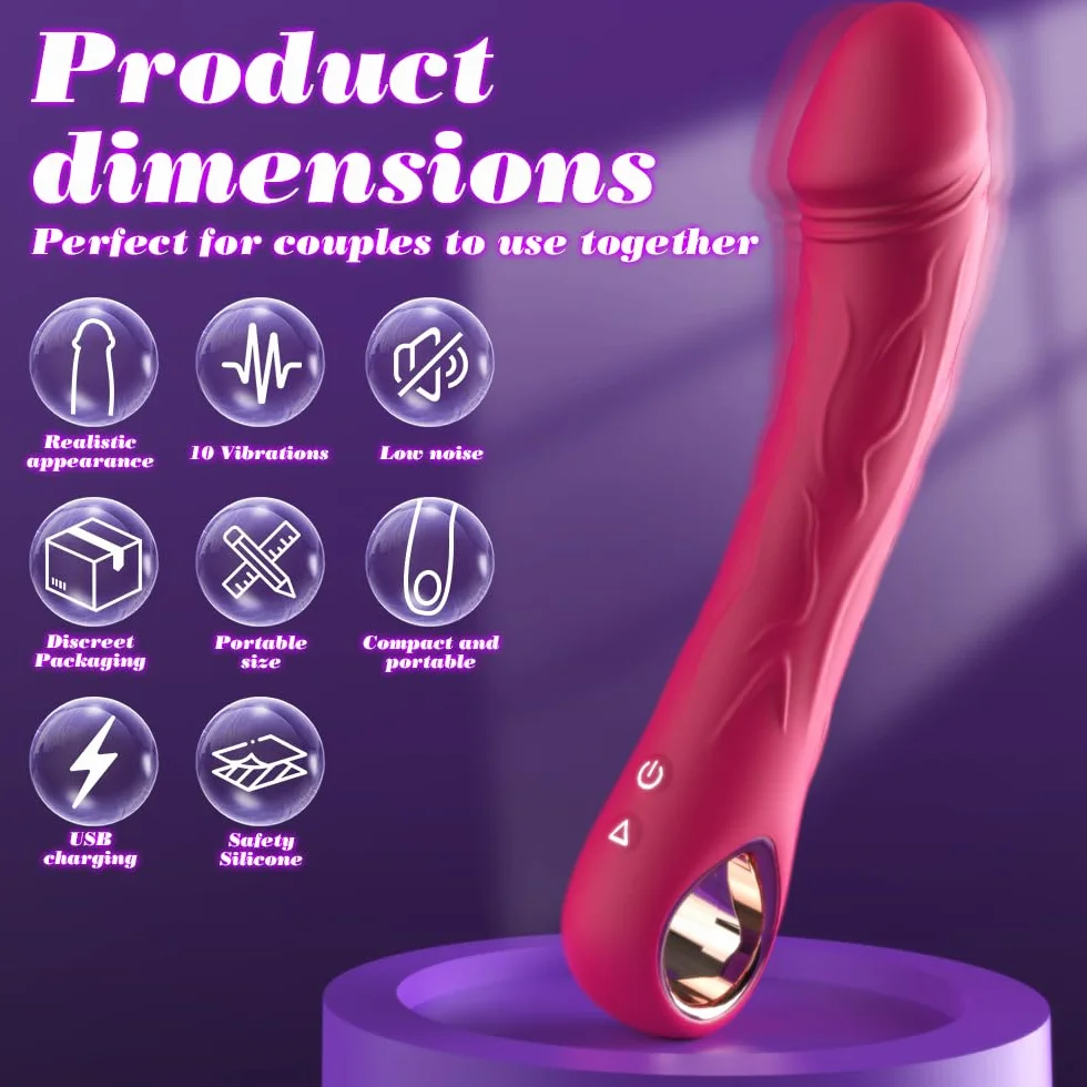 Sexytoysys Vibratore per Donna Clitoride 10 Modalità Dildo Realistico Stimolatore