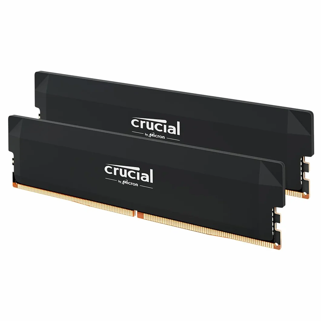 Crucial Pro RAM DDR5 32GB Kit (2x16GB) 6000MHz CL36, Overclocking Gaming, Intel XMP 3.0 / AMD EXPO, Memoria PC, Nero - CP2K16G60C36U5B
