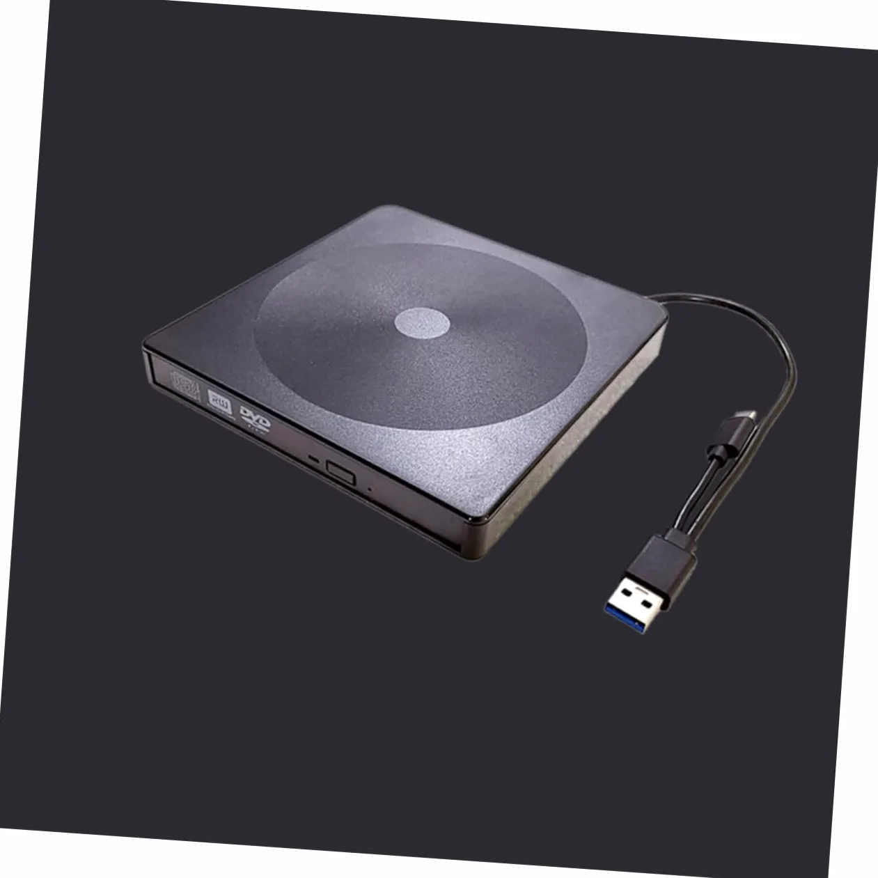 jojofuny Masterizzatore Dvd Esterno Typec Nero USB 3.0 Unità Ottica Abs per Desktop e Laptop senza Necessità di Driver Multi Funzione