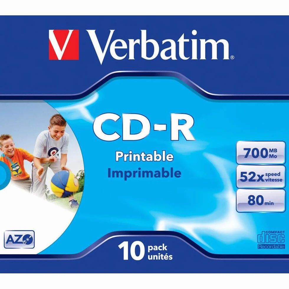 Verbatim CD-R 80MIN Datalife PLUS - Confezione da 10