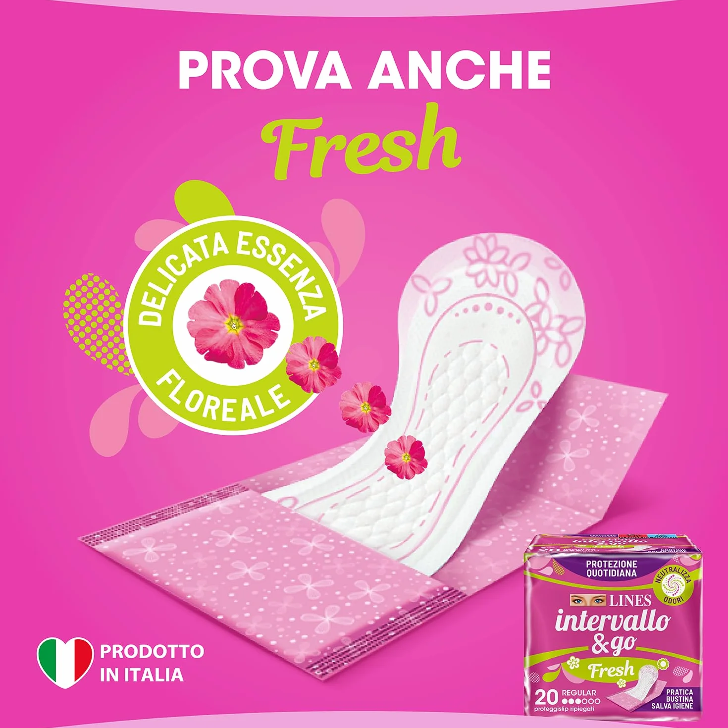 LINES INTERVALLO & GO 44 proteggislip ripiegati protezione quotidiana neutralizza odori