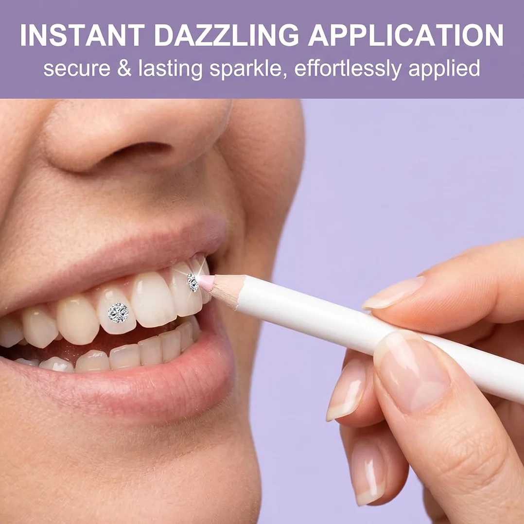 Tooth Gems Kit Brillantini Per Denti, Set Di Gioielli Da Denti con Colla Di Gemma, Fai Da Te