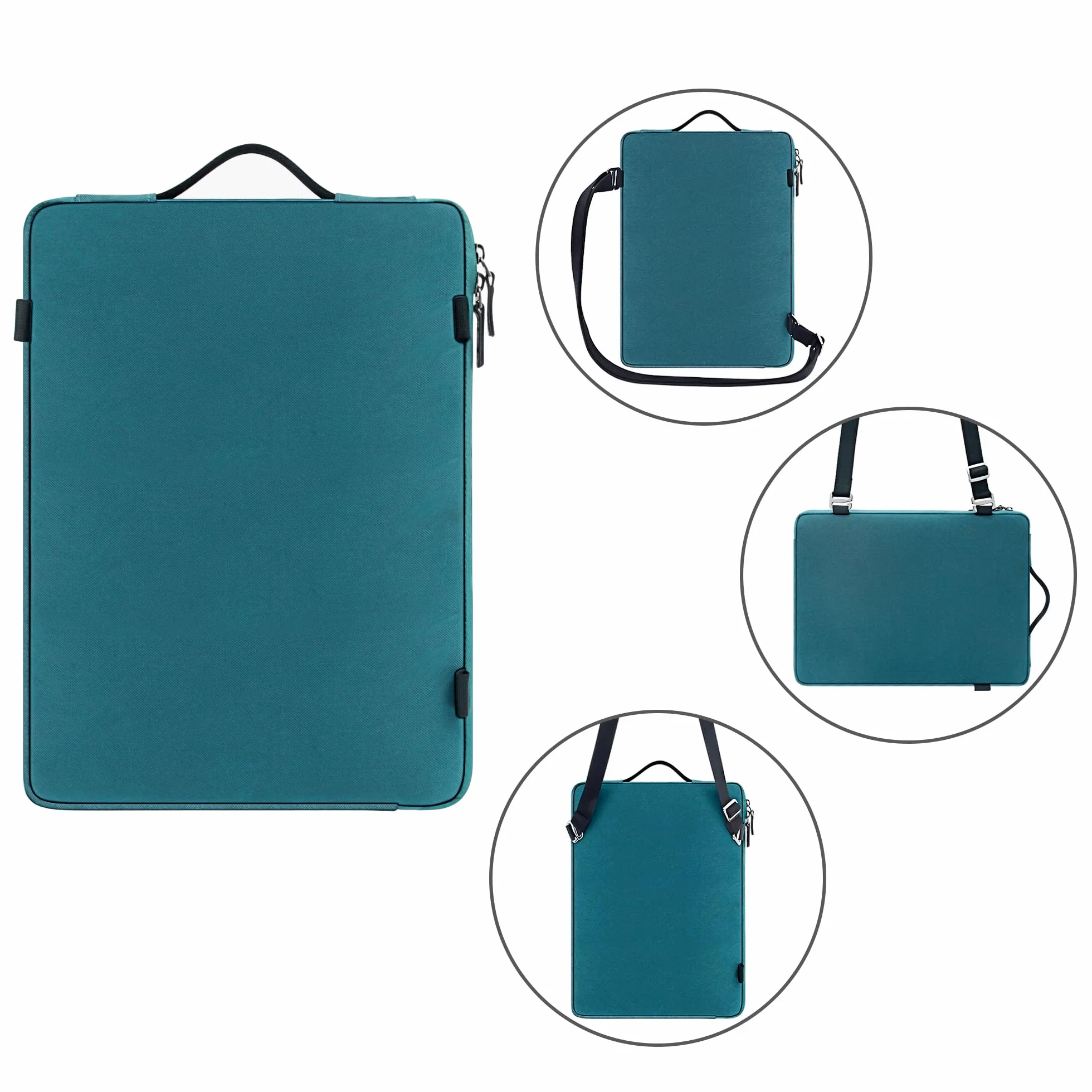 DOMISO 13-13,3 Pollici Borsa PC Impermeabile Custodia Computer Portatile Borsa Protettiva Business con Porta di Ricarica USB e Porta Cuffie per Tablet/Notebook/Ultrabook/Chromebook, Turchese