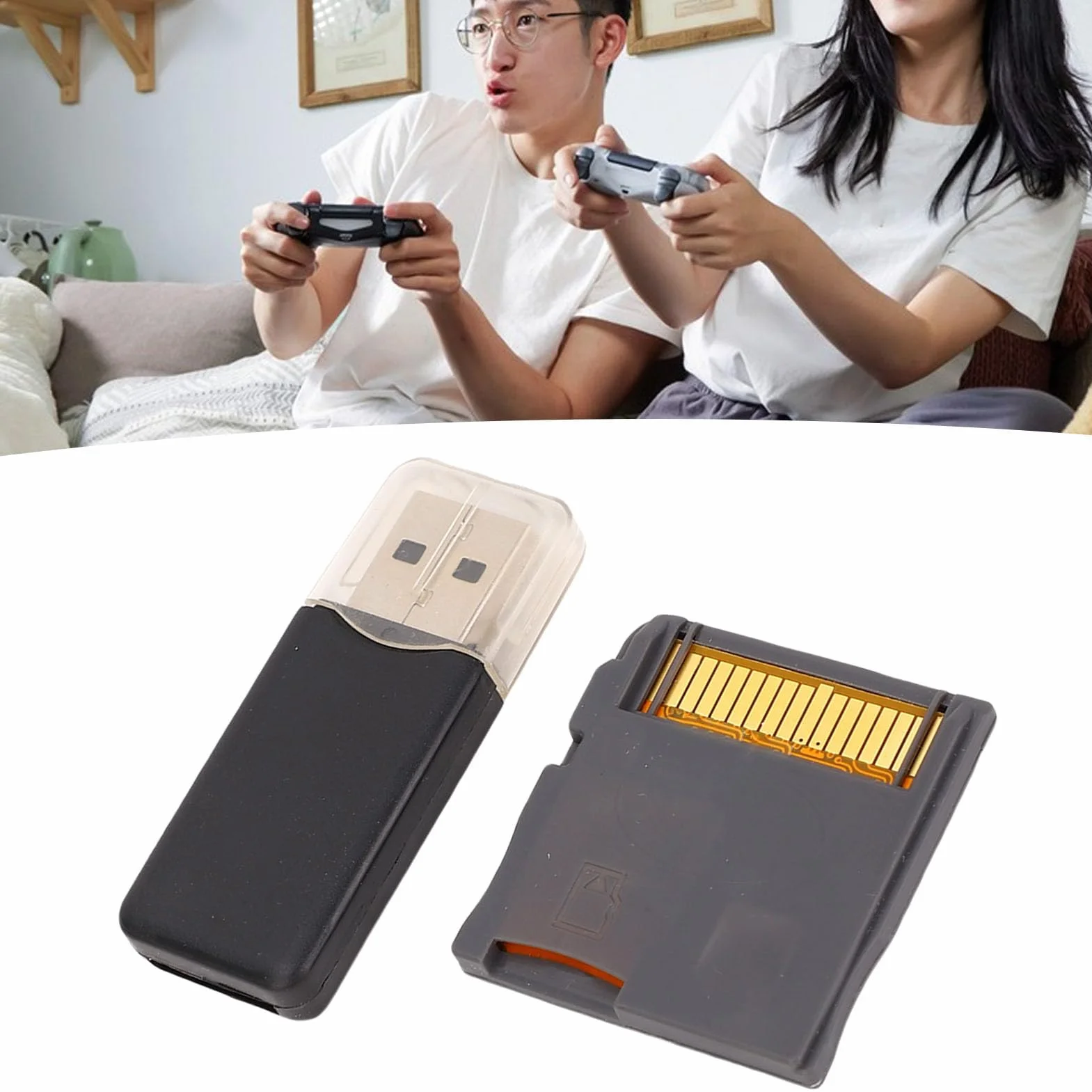 Scheda Flash per Videogiochi, Scheda di Memoria Flash Alimentata da Chip ASIC per Console 2DS 3DS, con Lettore di Schede, Supporta Piccole Schede di Memoria da 4G a 128G e più (Argento)