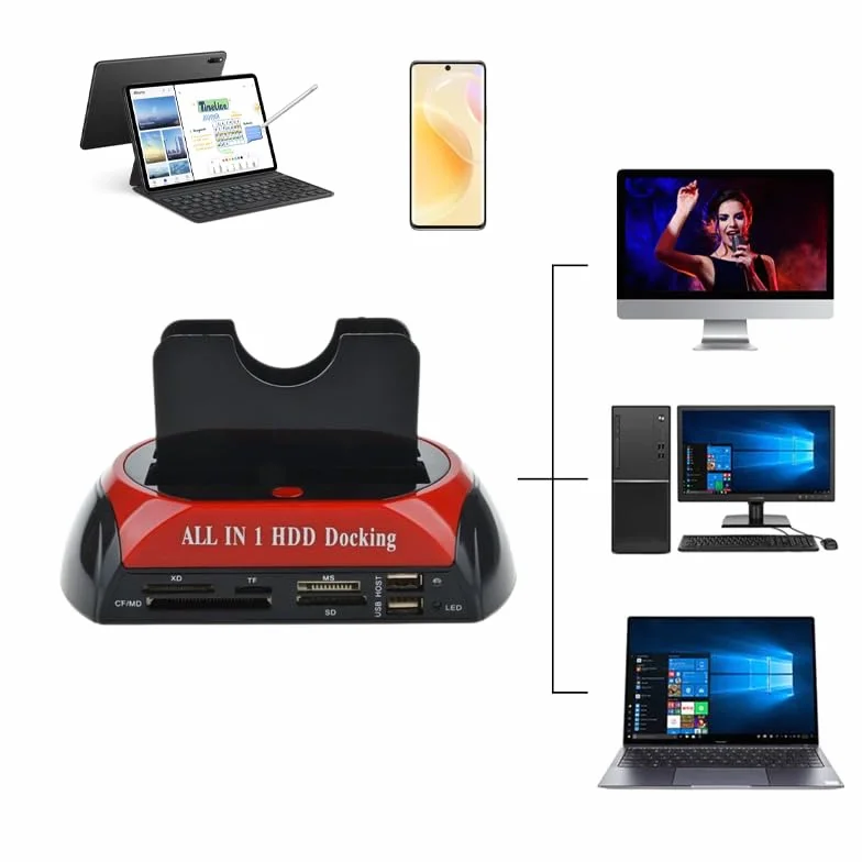 Retoo Docking Station SSD/HDD 2.5 3.5 Pollici USB 3.0 a IDE SATA I/II/III Dual-Bay Hard Disk cloni offline backup OTB