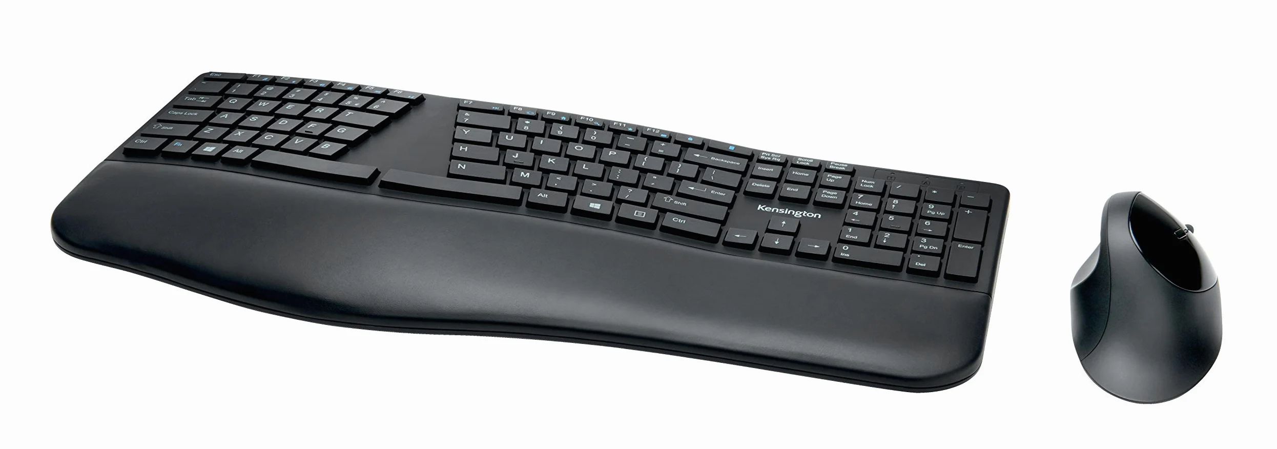 Kensington Set con Tastiera & Mouse Wireless Ergonomici ProFit Ergo, Tastiera Divisa con Layout Italiano, Mouse Ergo, Doppia Funzionalità, 2.4 GHz&Bluetooth, per Chrome OS, macOS e Windows K75406IT