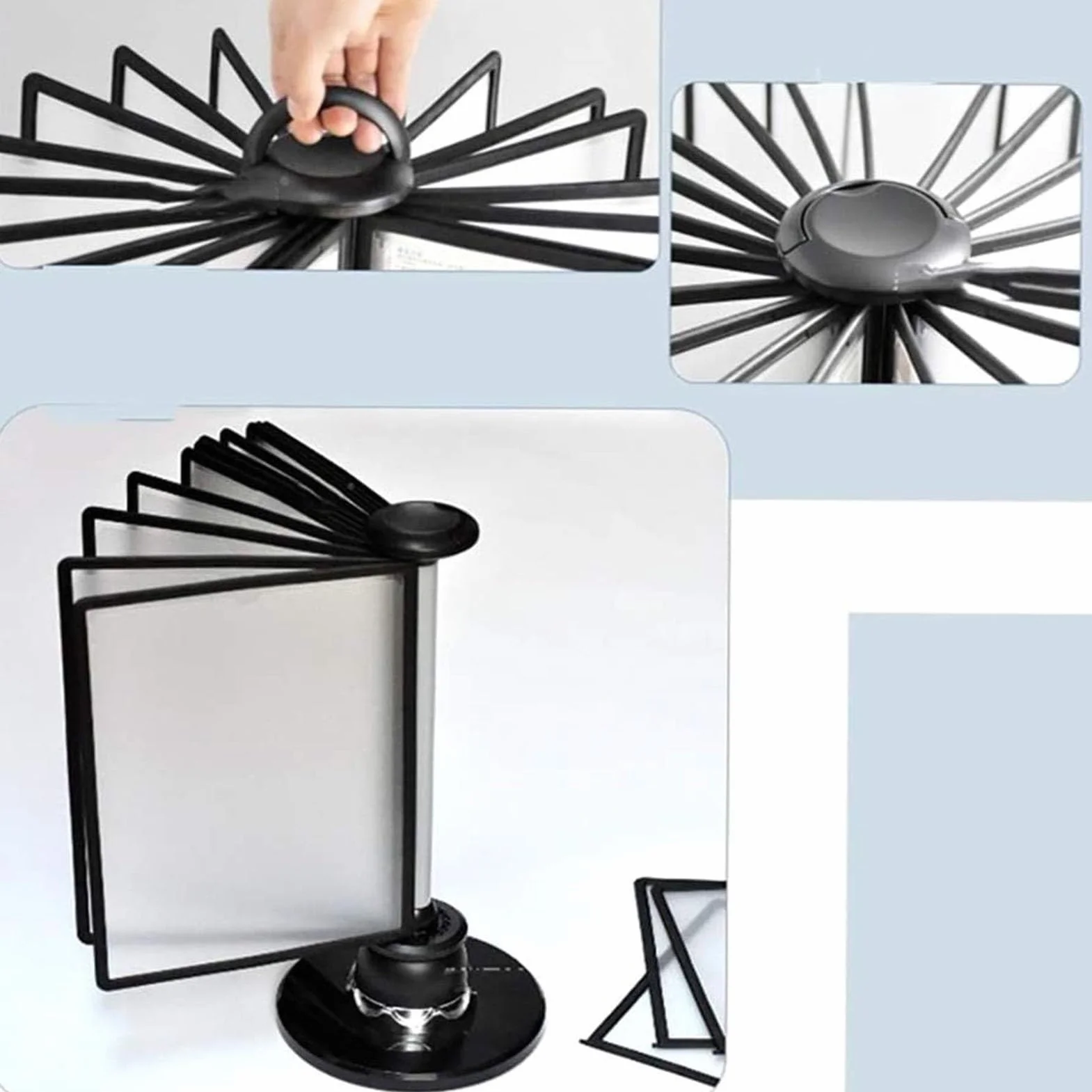 Sistema di Riferimento da Tavolo, Portadocumenti con Display di Riferimento, Organizer da Tavolo, 20 Pannelli Fronte/Retro, capacità di 40 Fogli, Cartella con Display Ribaltabile da Tavolo,