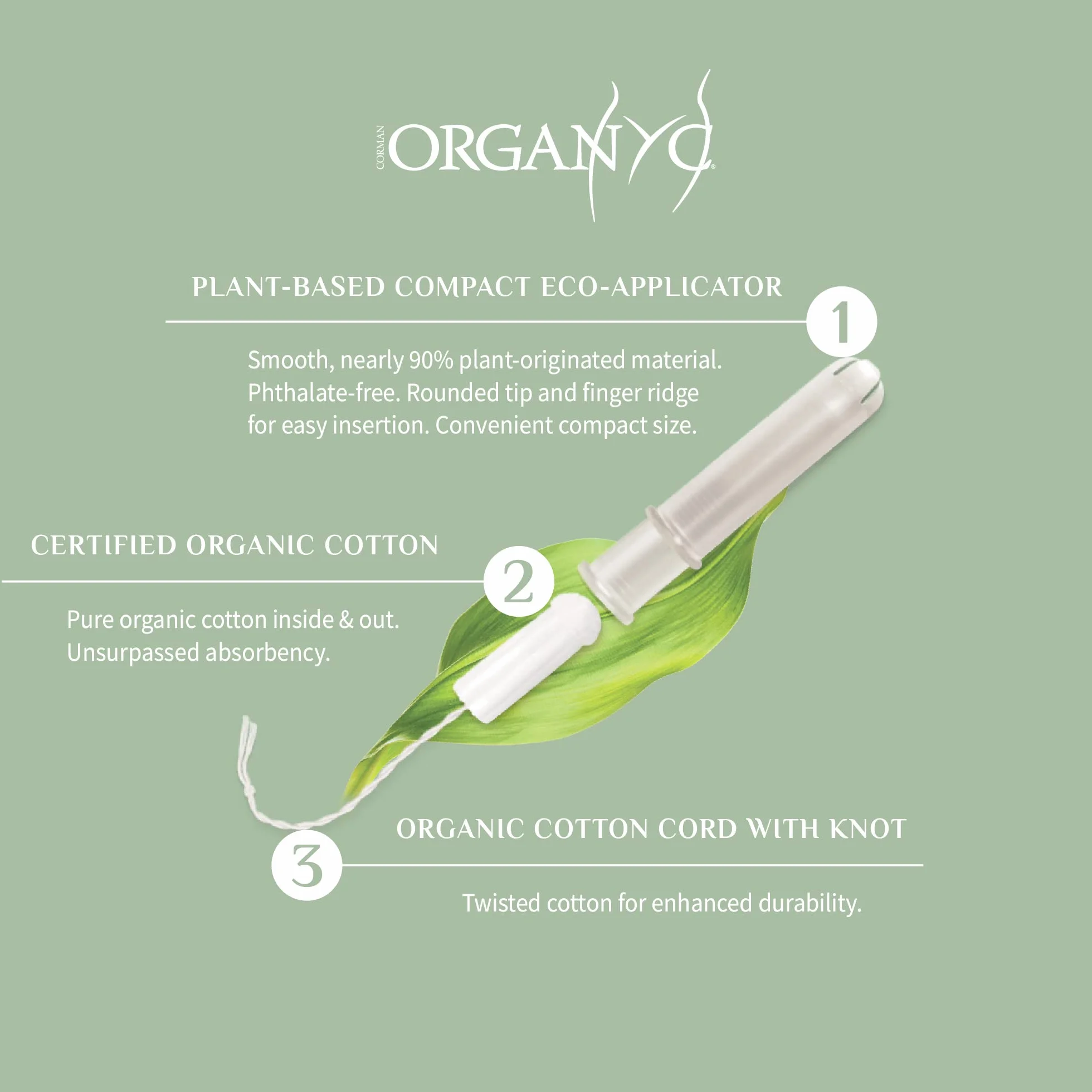 Organyc Tamponi in Cotone Biologico Certificato con Eco-Applicatore Super 16 Pezzi