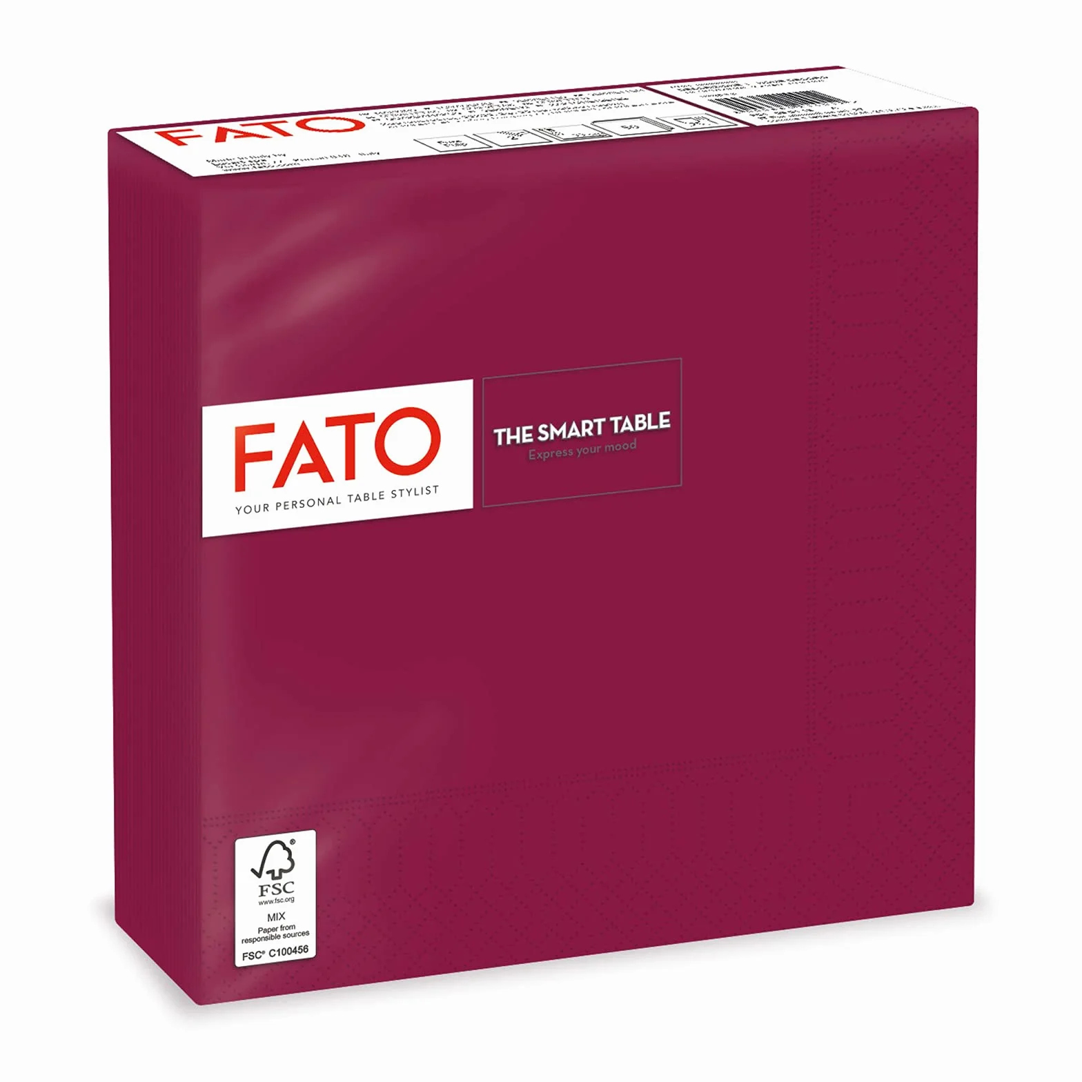 Fato Tovaglioli di Carta Monouso 40 pezzi 38x38 cm 2 veli Bordeaux FSC