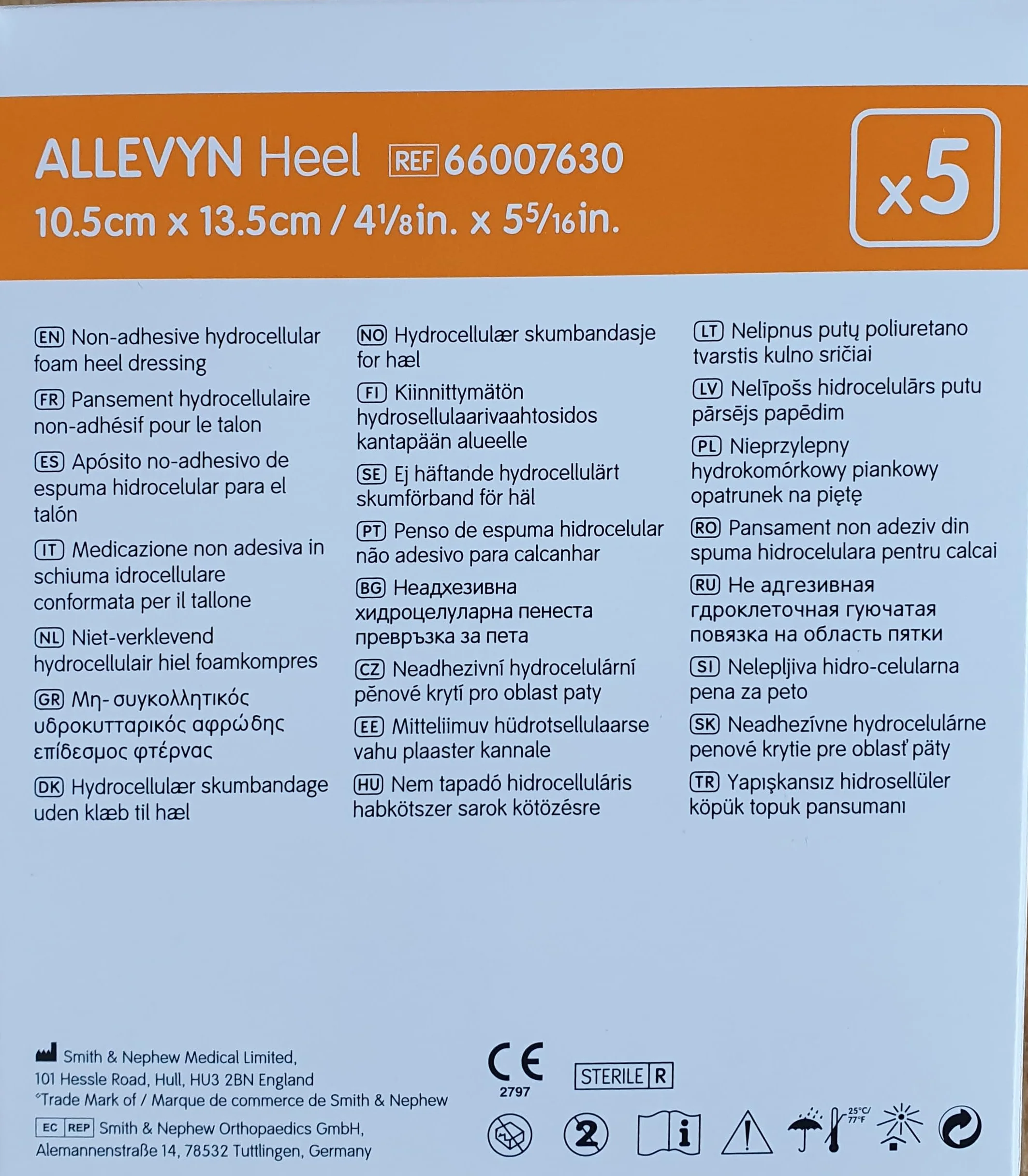 Smith & Nephew Allevyn Non Adhesive Heel Pack 5 medicazione