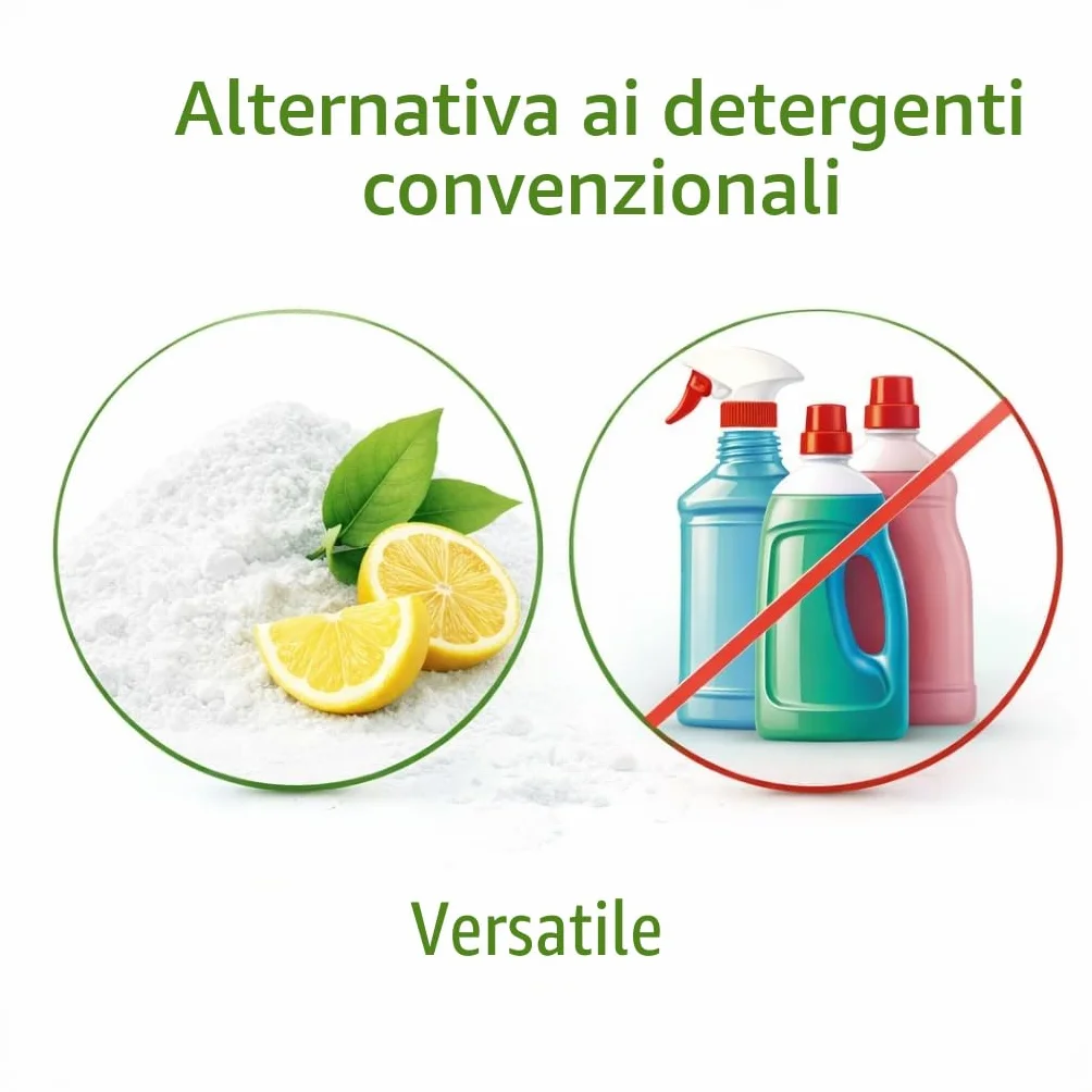 GiDeli Acido Citrico Alimentare Polvere Monoidrato E330 1 kg Cristalli Anticalcare