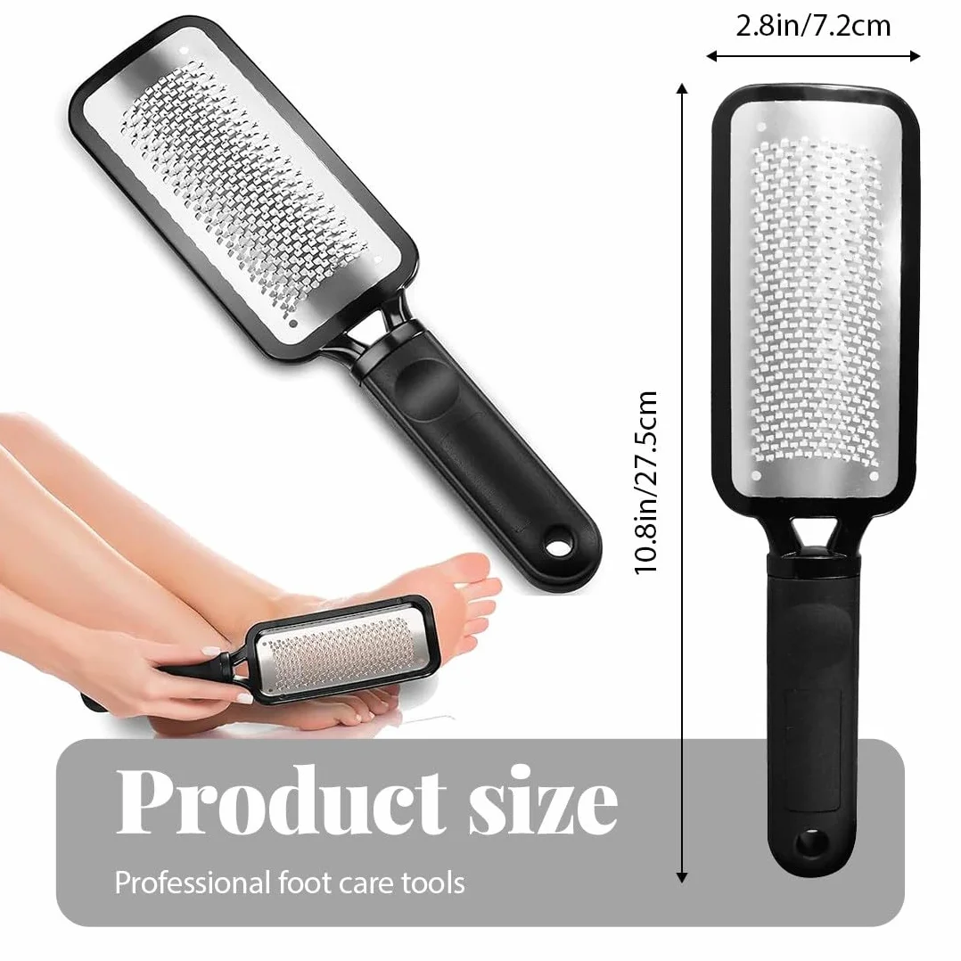 Raspa Piedi Professionale Lima Piedi a Doppia Faccia Calli Remover Pedicure Nero