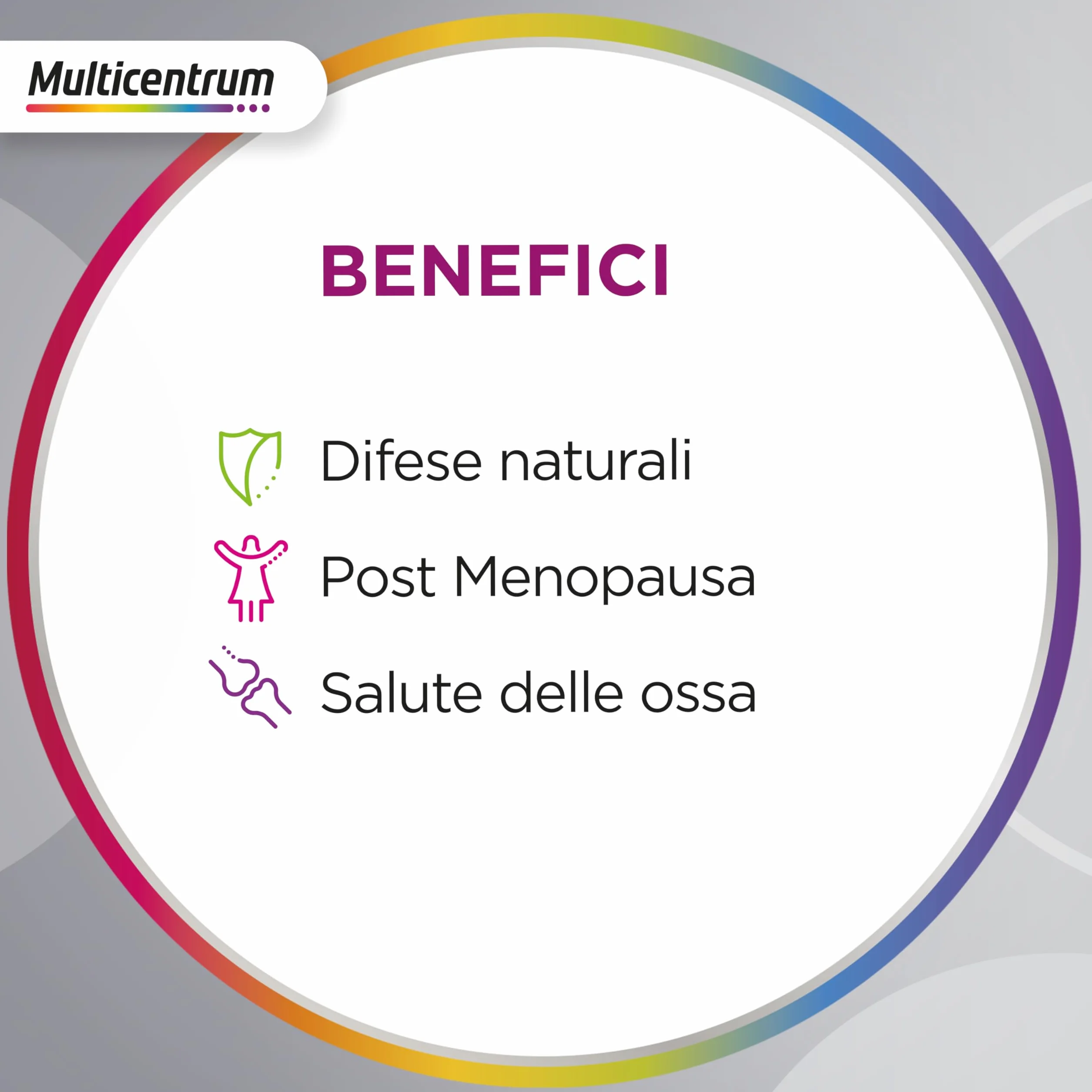 Multicentrum Donna 50+ Integratore Multivitaminico completo 30 Compresse per combattere stanchezza e affaticamento