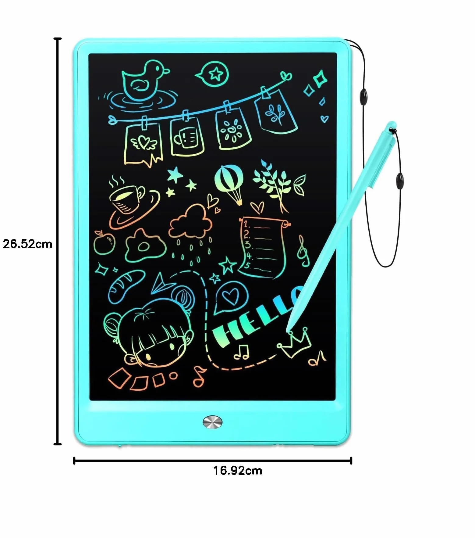 EooCoo Tavoletta Grafica Bambini 10 Pollici LCD Scrittura Lavagna Cancellabile Blu