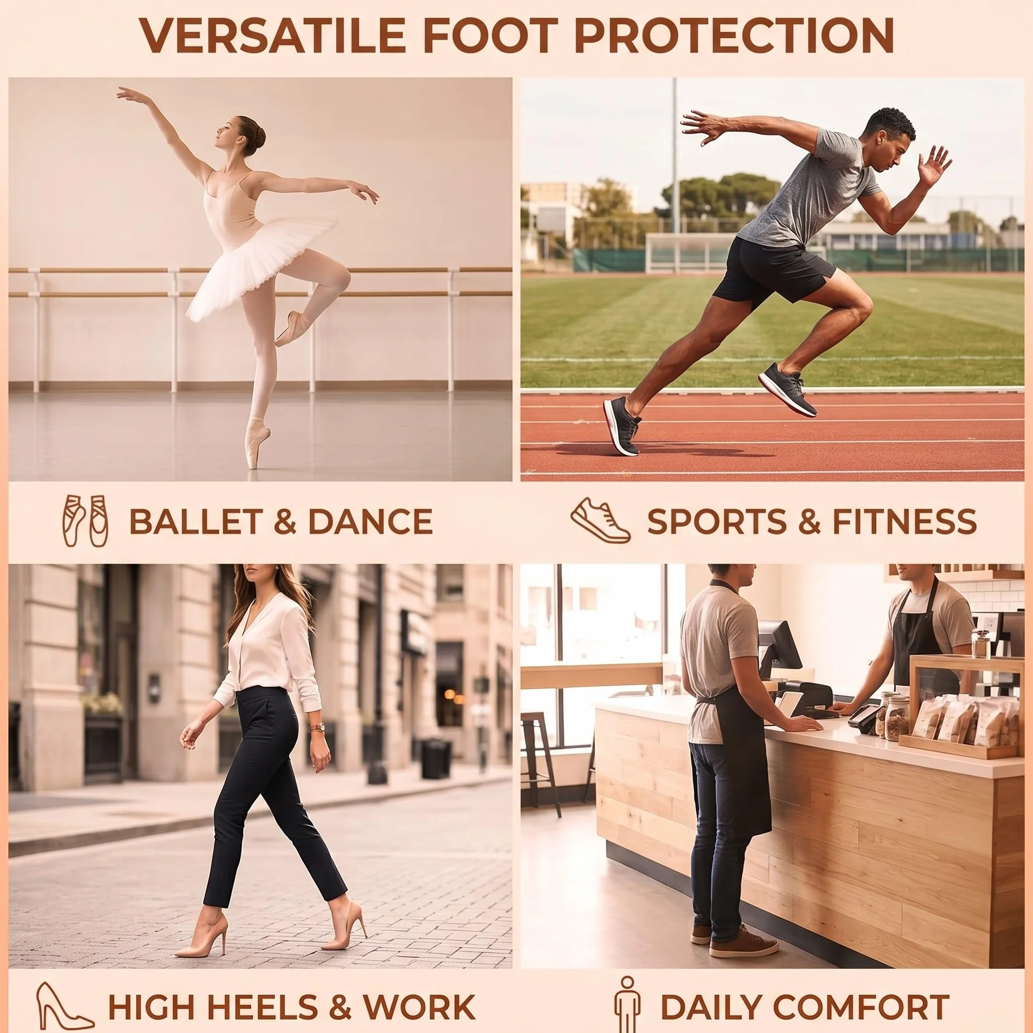 Copriscarpe Punta Silicone Danza Classica Tacchi Balletto Traspiranti Alleviare Dolore Prevenire Vesciche Bianco