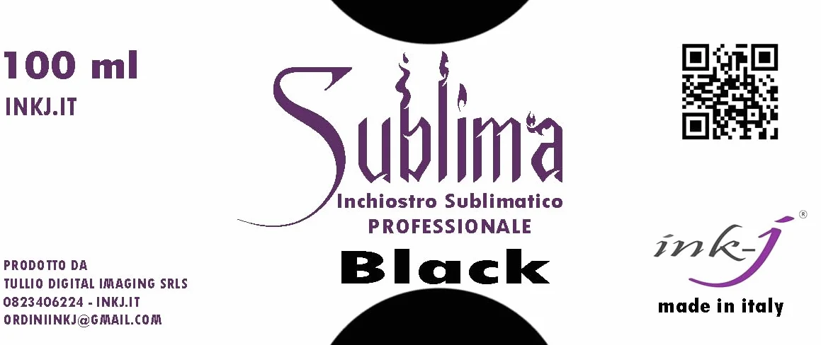Sublima Inchiostro Sublimatico per Stampanti, 100 ml, Nero, Formula J per Epson Sawgrass Ricoh Mutu