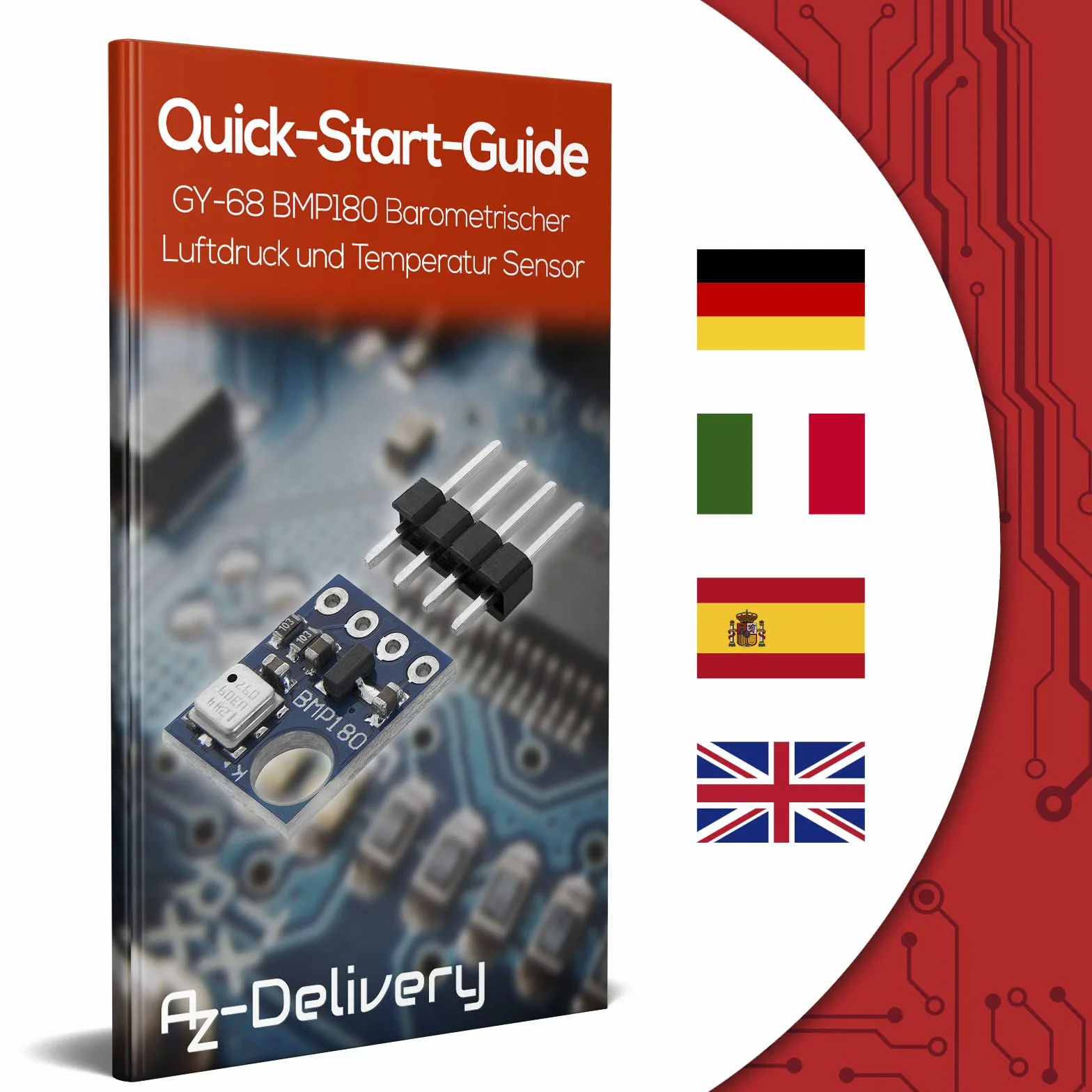 AZDelivery 3 x GY-68 BMP180 Sensore Pressione Barometrica compatibile con Arduino e Raspberry Pi incluso un E-Book!