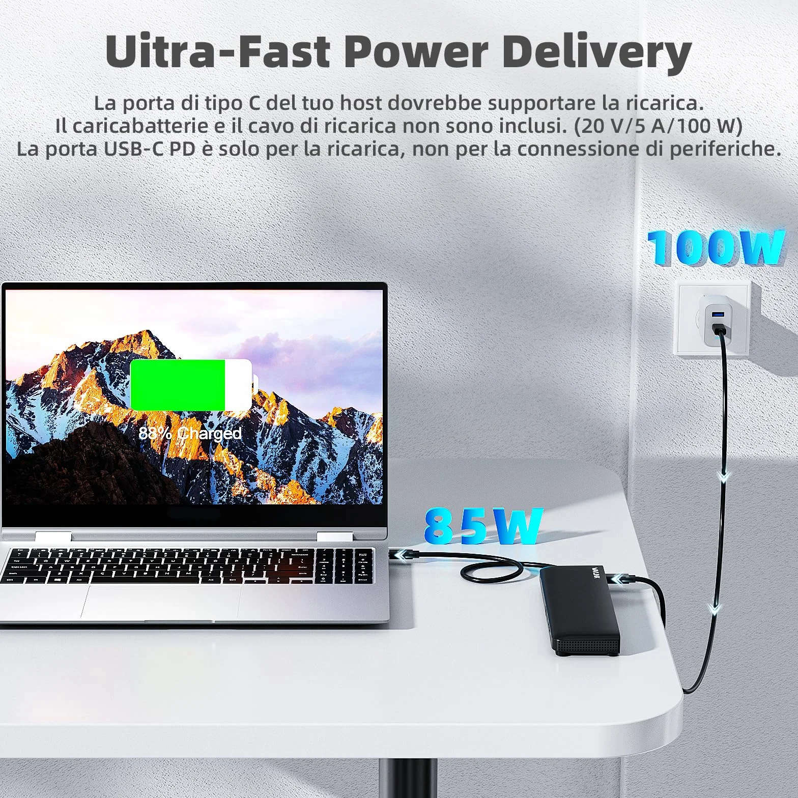 WAVLINK Docking station USB C 3 monitor, docking station con HDMI, DP, VGA, 100W PD, USB3.0&2.0, RJ45, slot SD/TF, audio/microfono, per Lenovo/HP/Dell, ecc. Nero