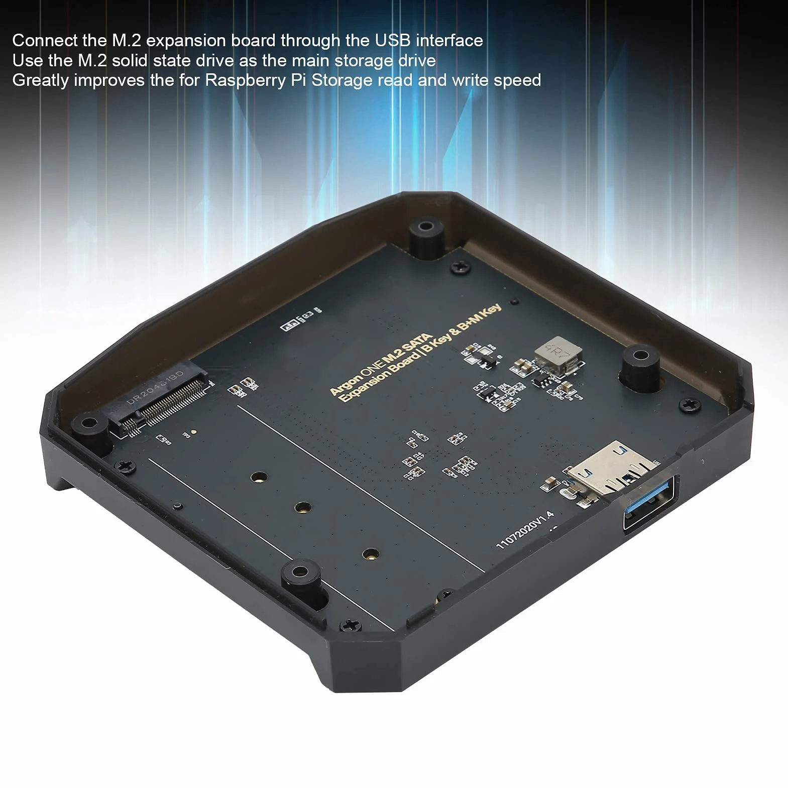 per Scheda di Espansione per Argon One M.2 per 4B, SSD SATA M.2 a Modulo di Espansione USB 3.0 / Chiave NGFF SSD M.2 B e Chiave B + M (2280 2260 2242 2230)