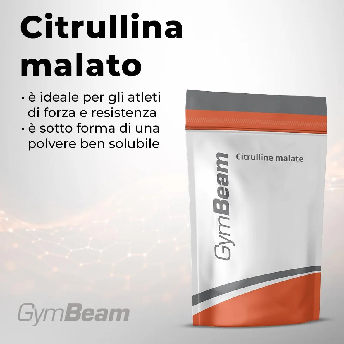 GymBeam Citrullina Malato in Polvere 3000 mg L-Citrullina e Malato Pre Workout 250 g Lemon-Lime