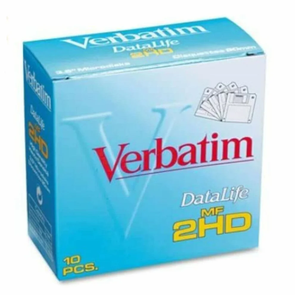 Verbatim Floppy disk da 1,44 MB, 10 EA, non formattato, supporti di memorizzazione, marca: Verbatim, colore: grigio