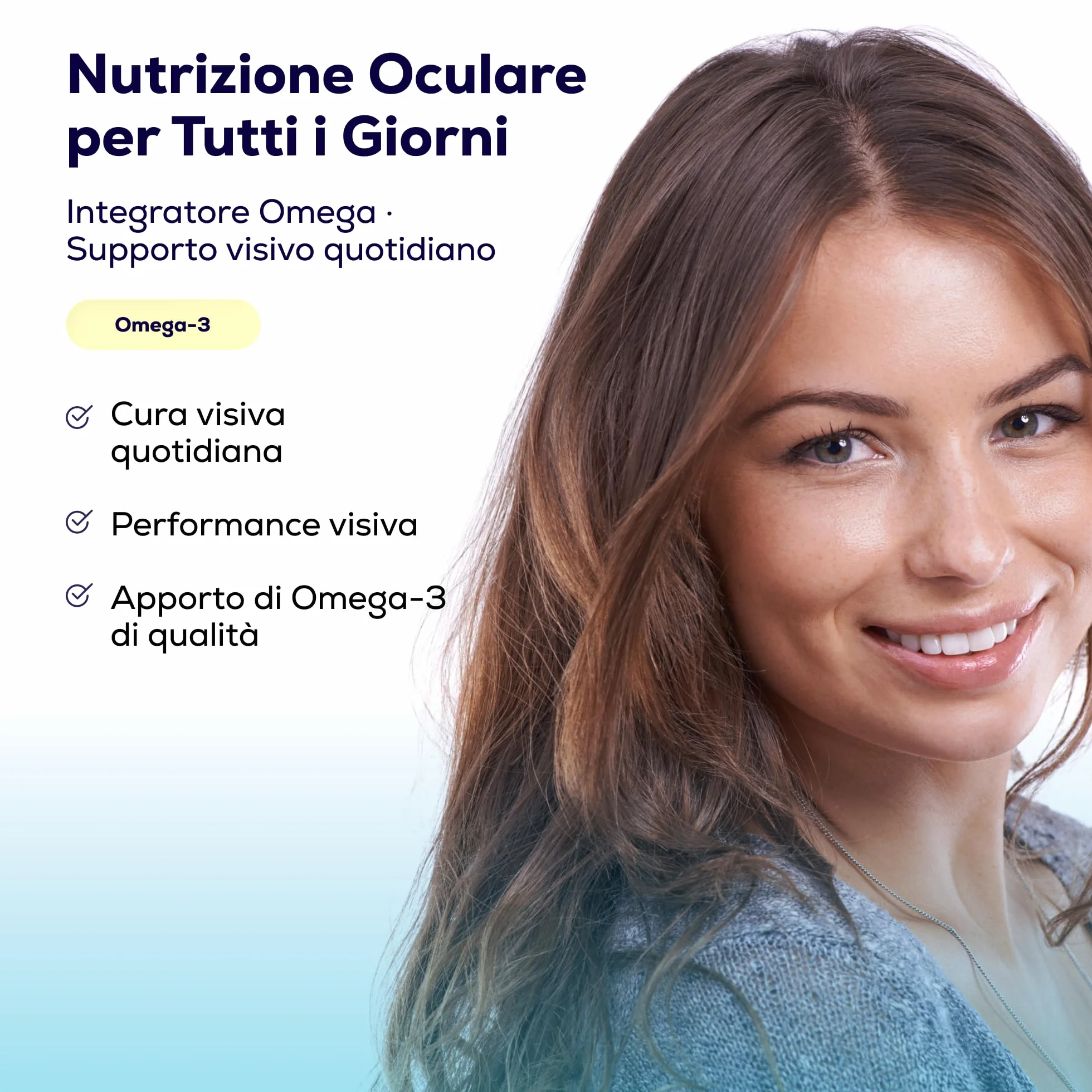 VISION Suplemento para el Cuidado de la Visión con Omega 3 y Luteína, 300 mg DHA - 30 Cápsulas Blandas