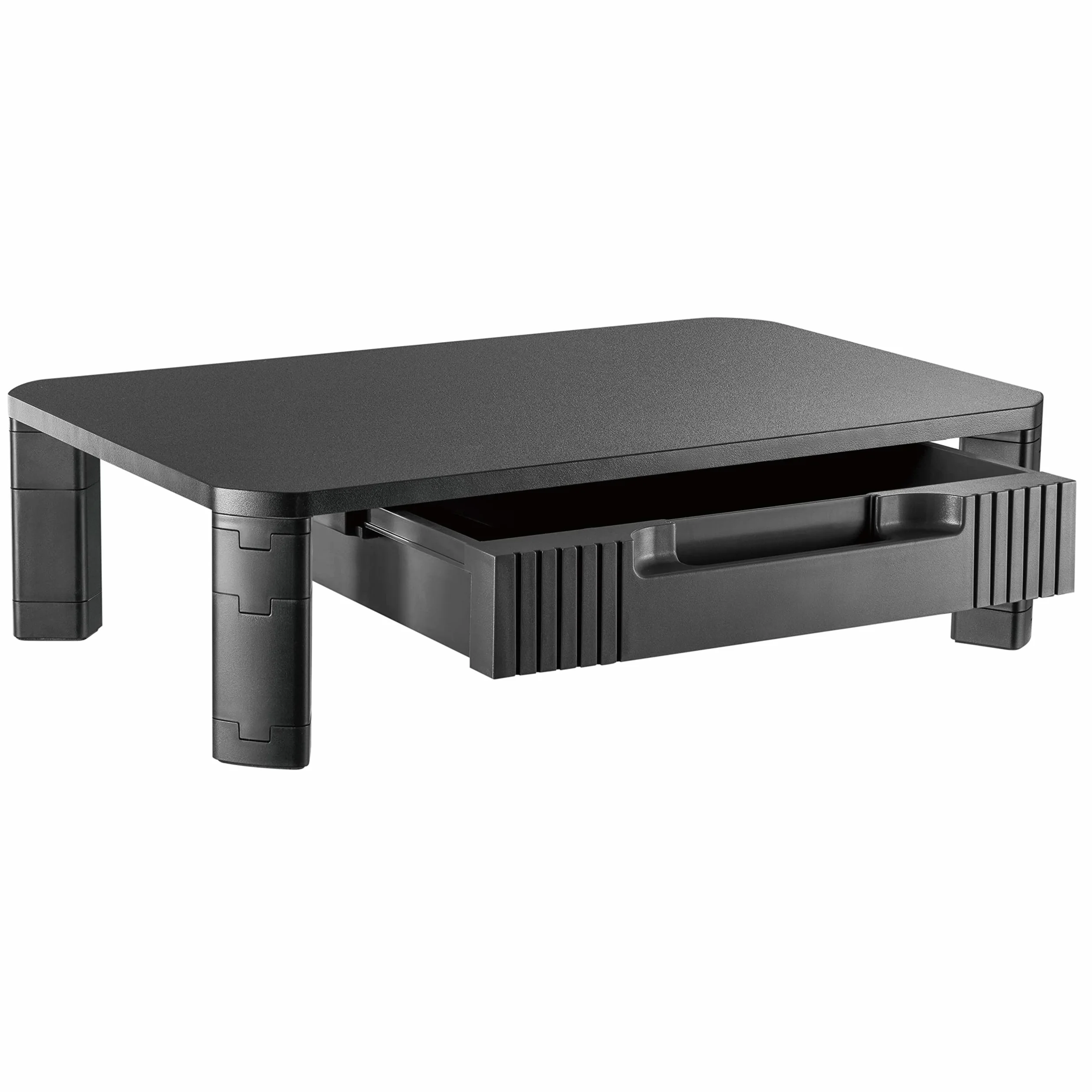 RICOO Supporto monitor scrivania WM9 con cassetti 48 x 10 x 30 cm Rialzo schermo PC Nero