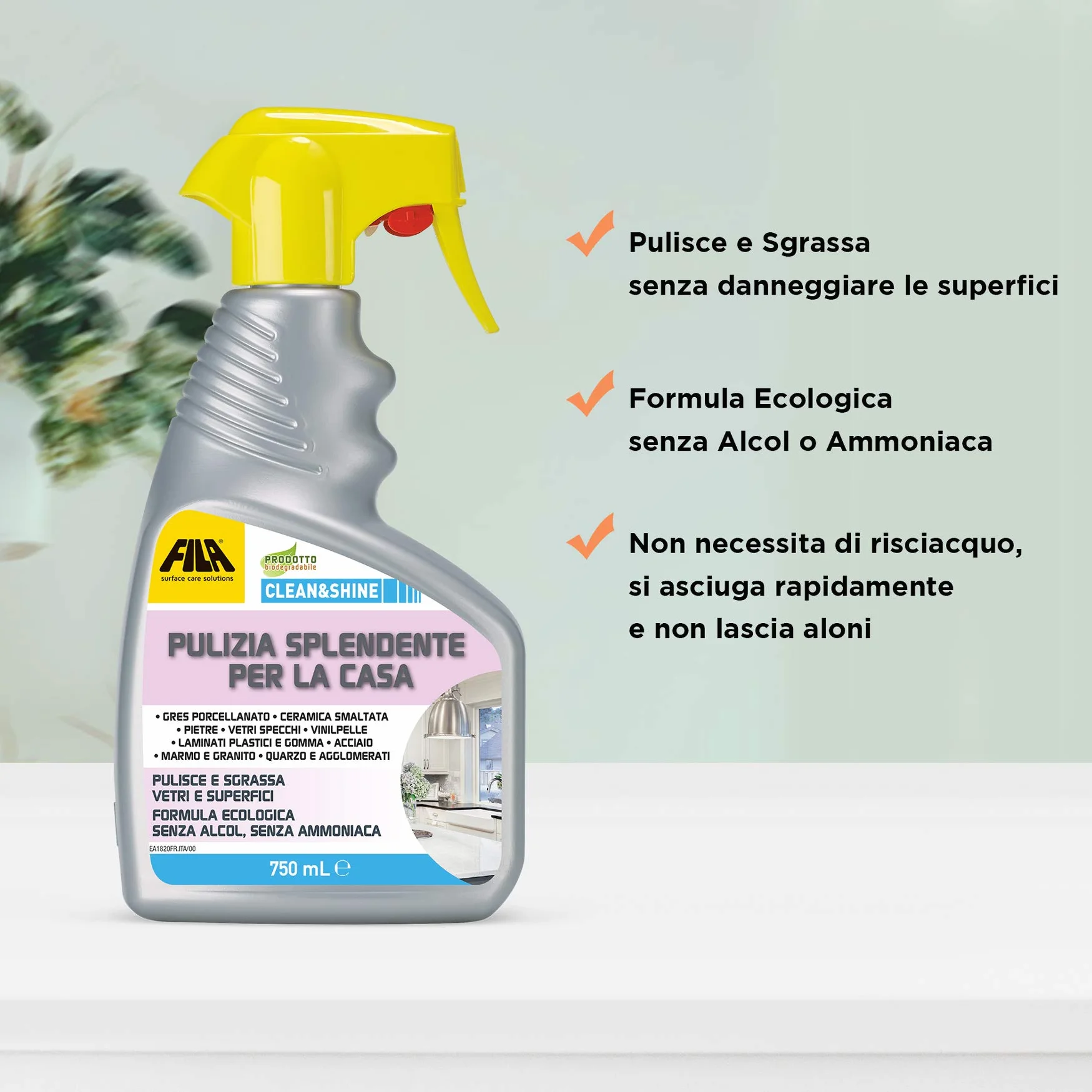 FILA CLEAN&SHINE Detergente Spray Multisuperficie 750 ml