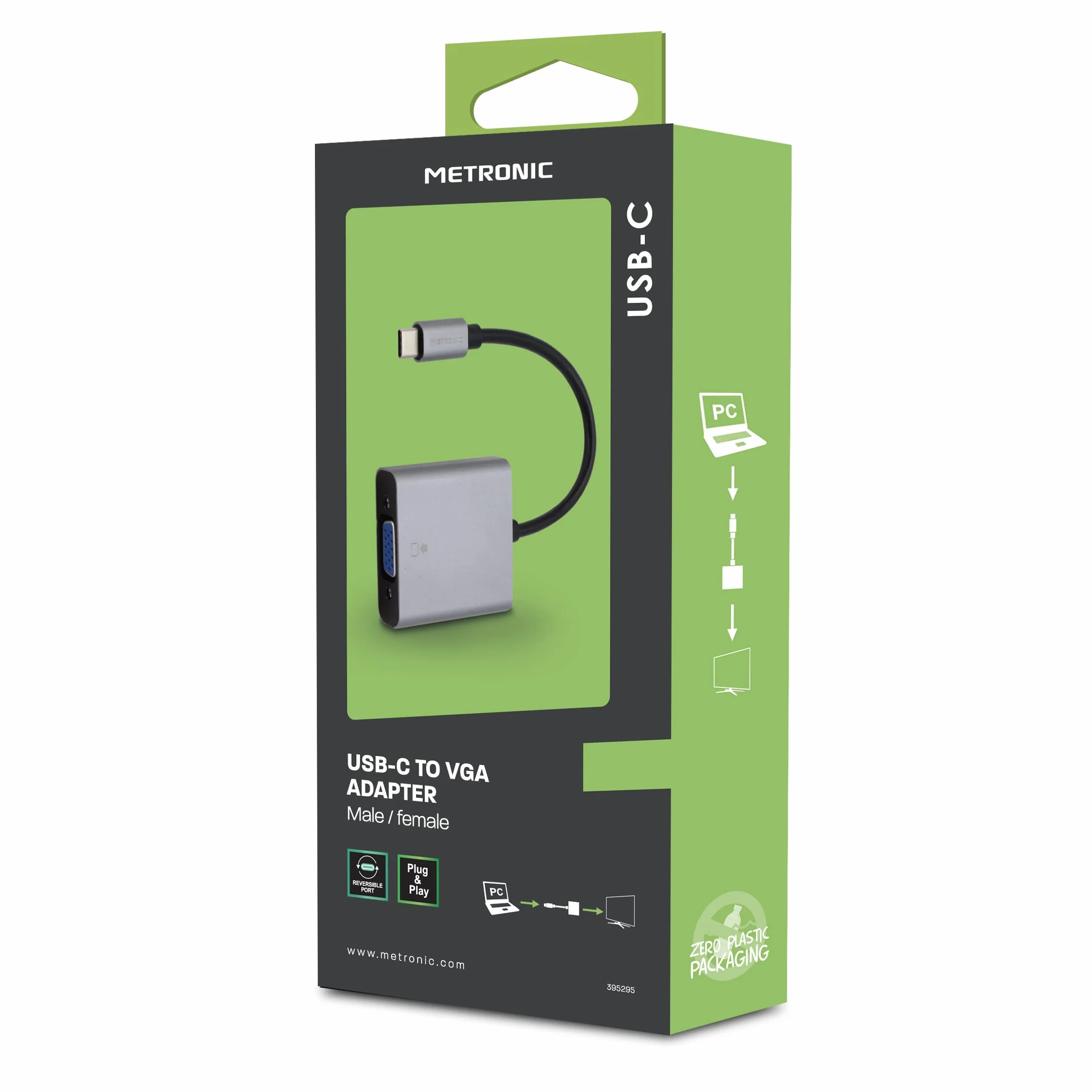 METRONIC Adattatore USB-C maschio a VGA fem. Grigio