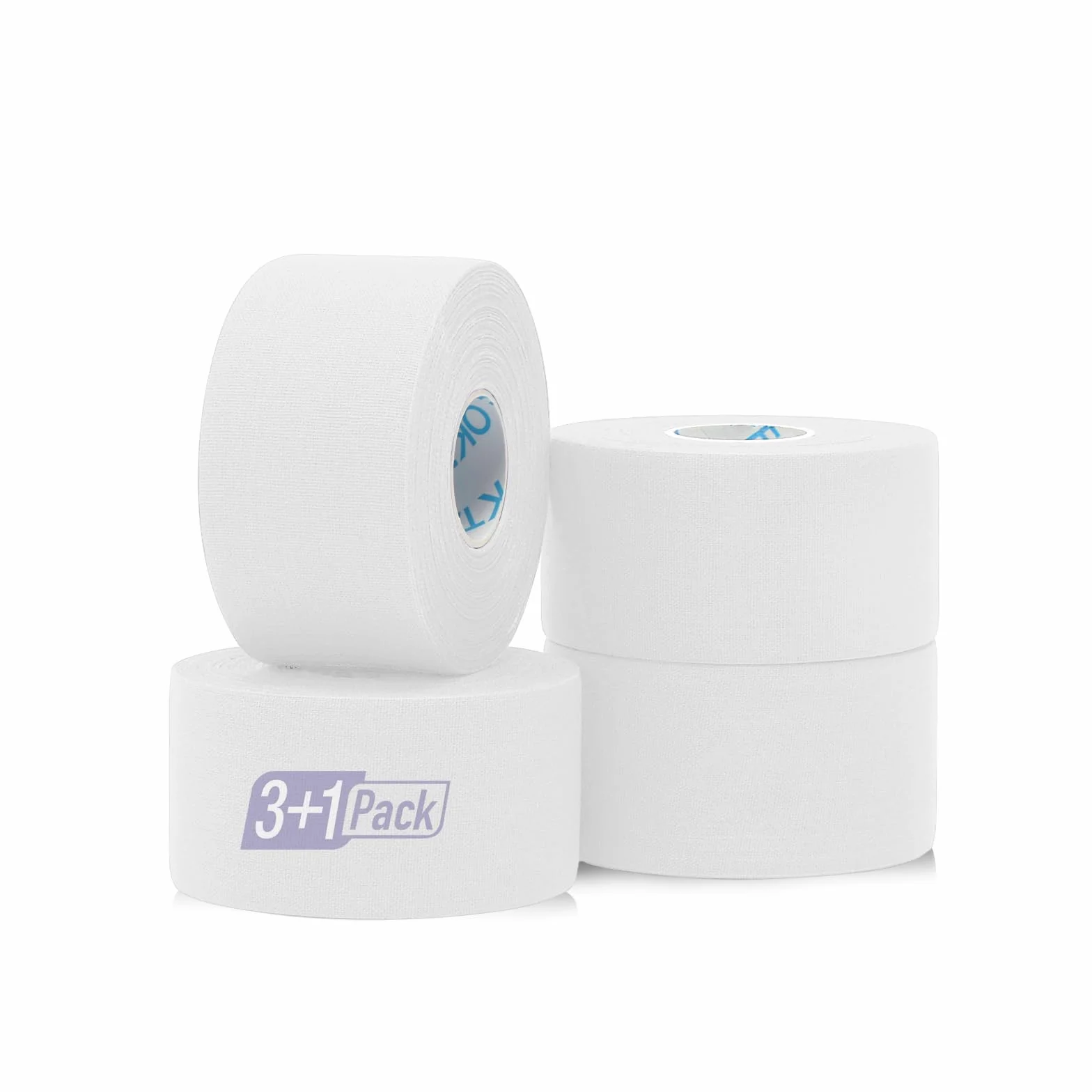 OK TAPE Nastro sportivo bianco 3.8 cm x 13.7 m set di 4 rotoli nastro autoadesivo extra forte