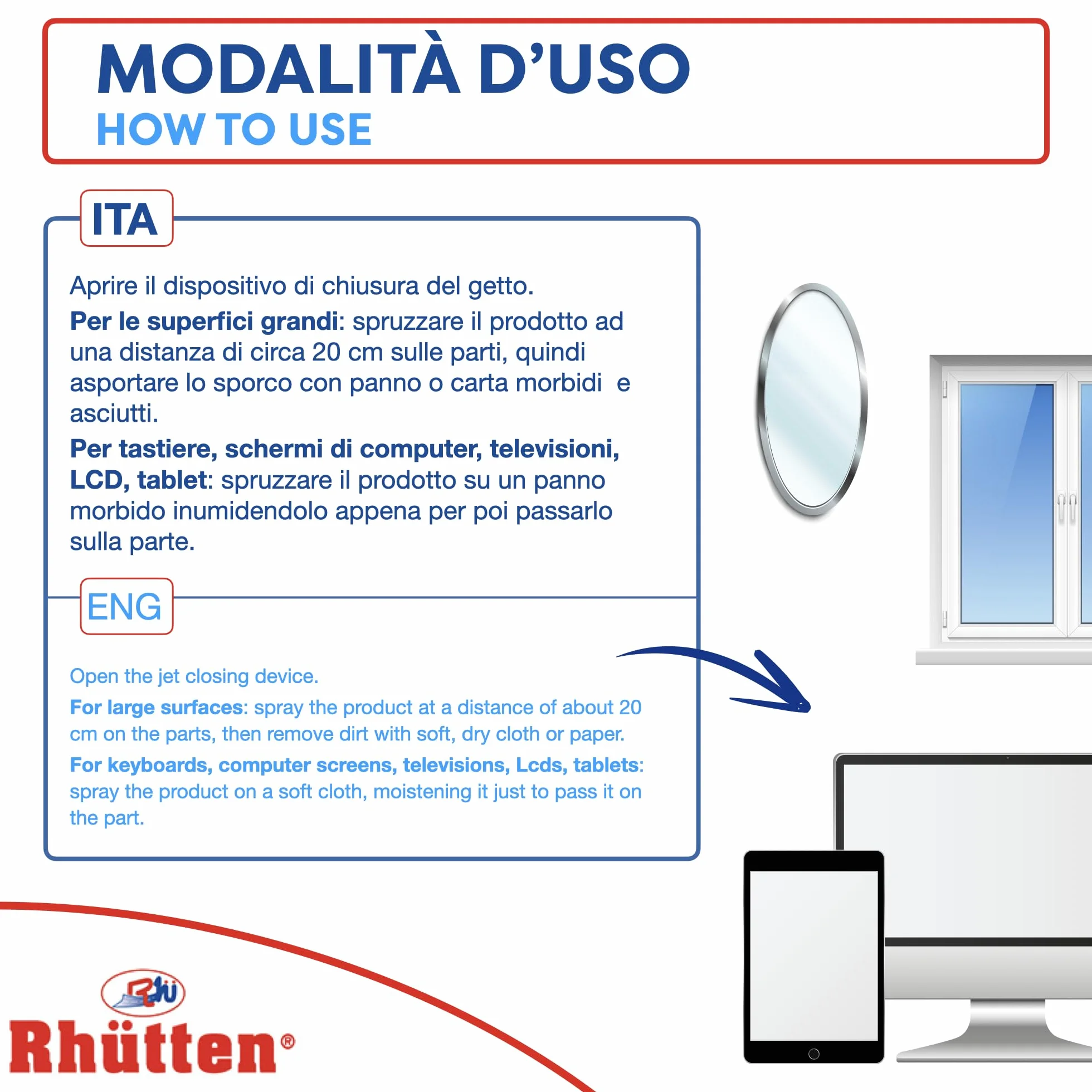 Rhutten Pulitore Vetri e Schermi 750ml
