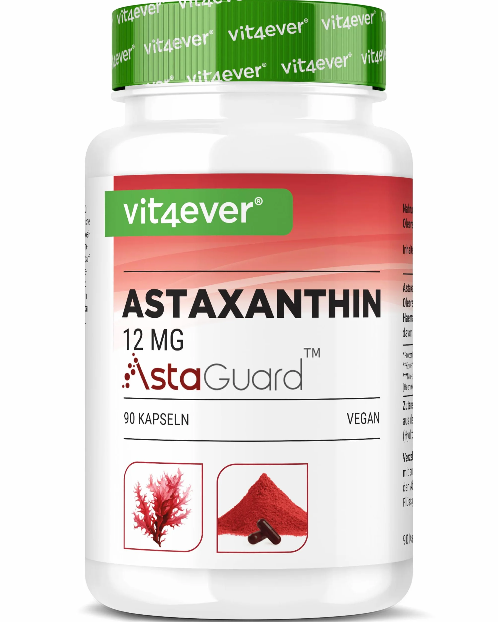 vit4ever Astaxantina 12 mg AstaGuard® 90 Capsule Vegane Alto Dosaggio