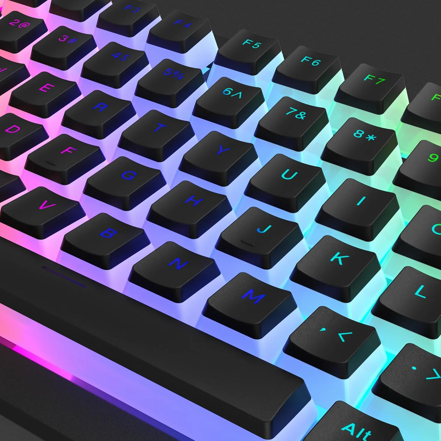 Pudding Keycaps,165 Tasti PBT Keycaps Set QWERTY di personalizzati, profilo OEM dei tasti ANSI US Layout, Compatibilità universale per 100%, 75%, 65%, 60% Tastiera, Nero (ISO non supportato)