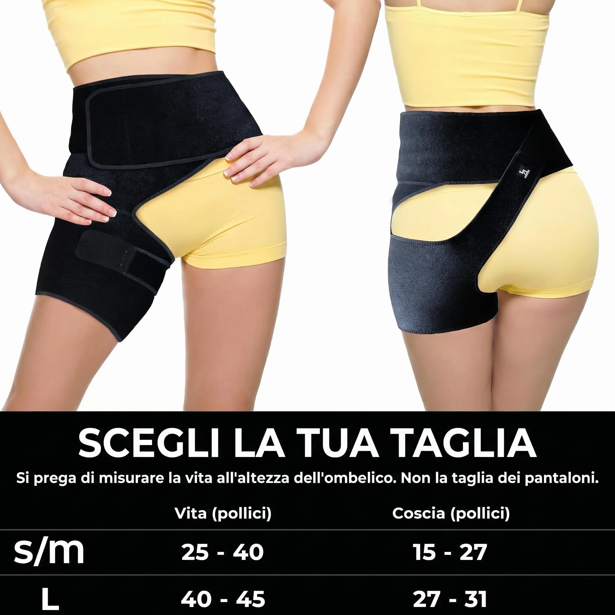 Astorn Supporto per Anca per Sciatica Fascia Regolabile per Inguine Coscia Flessore Artrite Infortuni Nervo Sciatico per Uomini e Donne Gamba Sinistra Grande