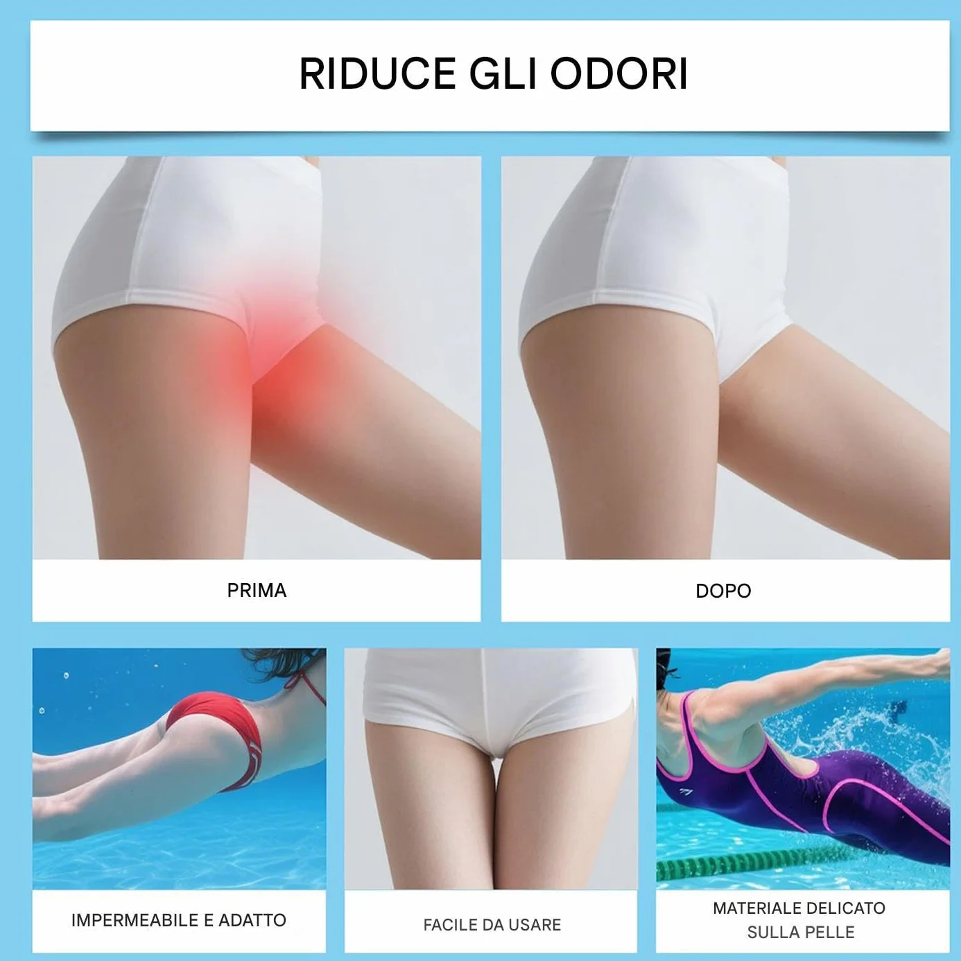 Imbottiture protettive per il nuoto da donna 10 adesivi impermeabili assorbenti privati accessorio costume da bagno