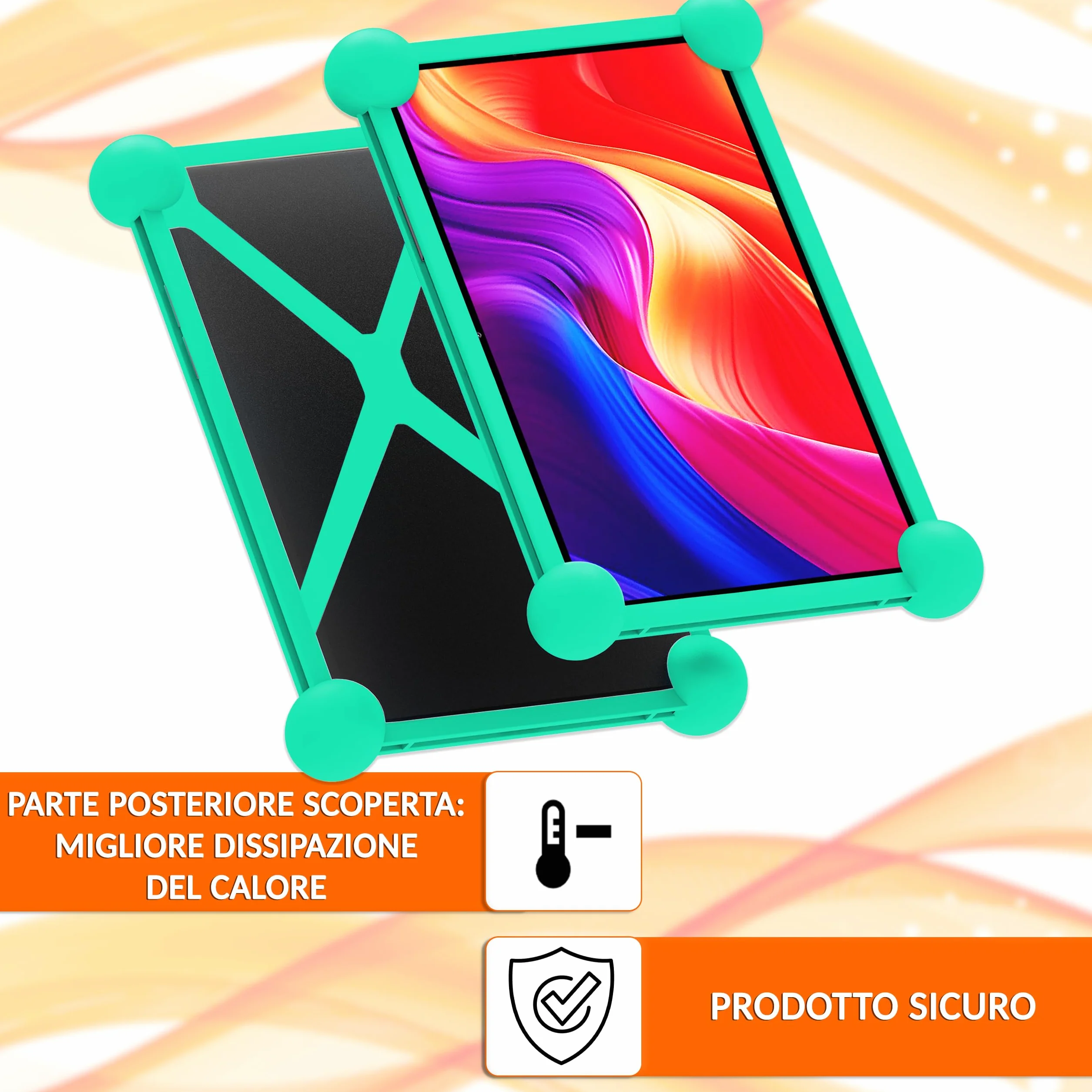 Custodia tablet 10 pollici universale silicone per tablet 10" Verde