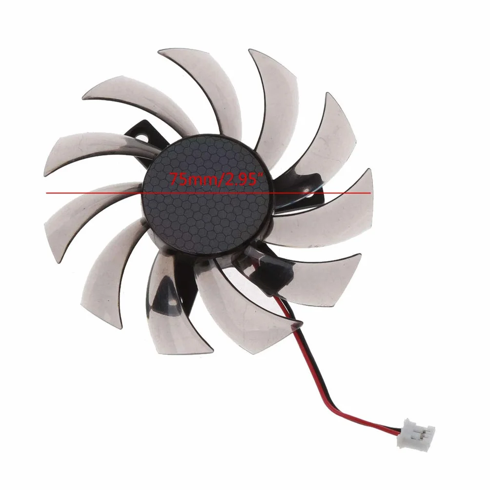 geneic 75MM PLD08010S12H Ventola di Raffreddamento 2Pin Scheda Grafica Ventola di Raffreddamento Per Gigabyte 6850 7970 GTX 460 GTX560Ti R270X 260x
