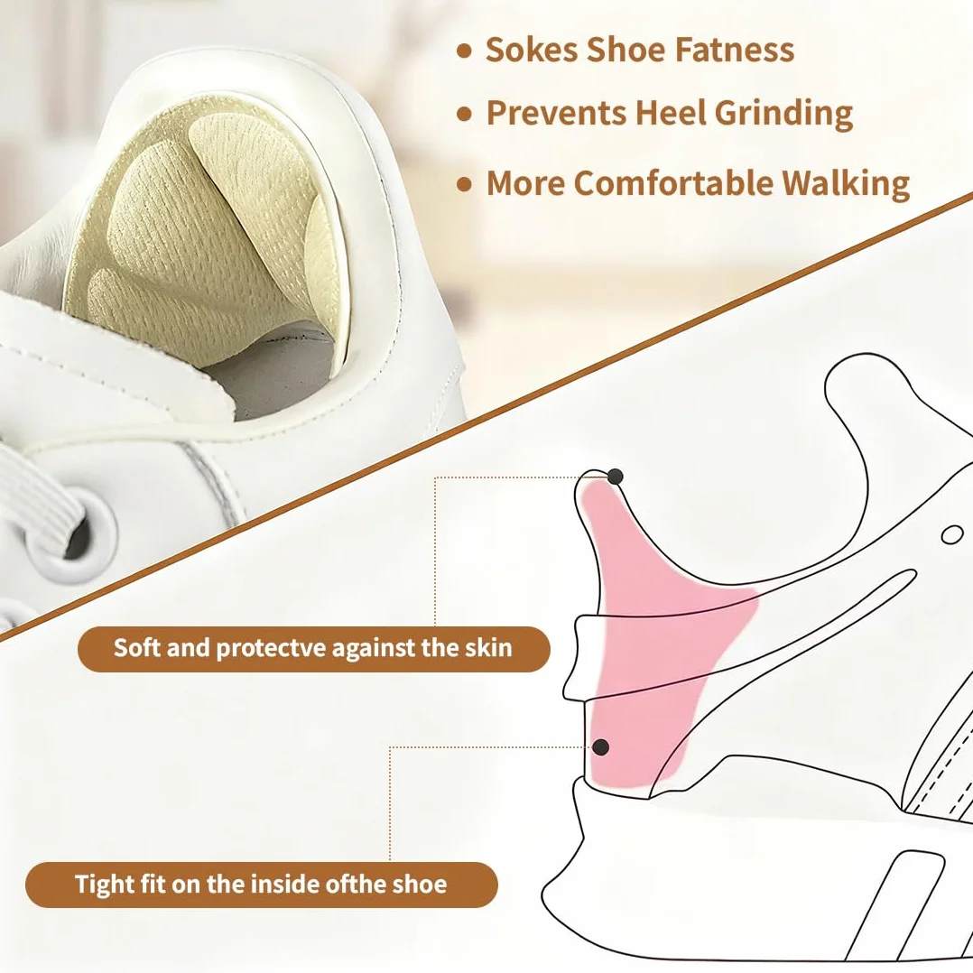 Cuscinetti per tallone autoadesivi antiscivolo e antiatrito, 8 paia, protezione per riparazione scarpe da ginnastica