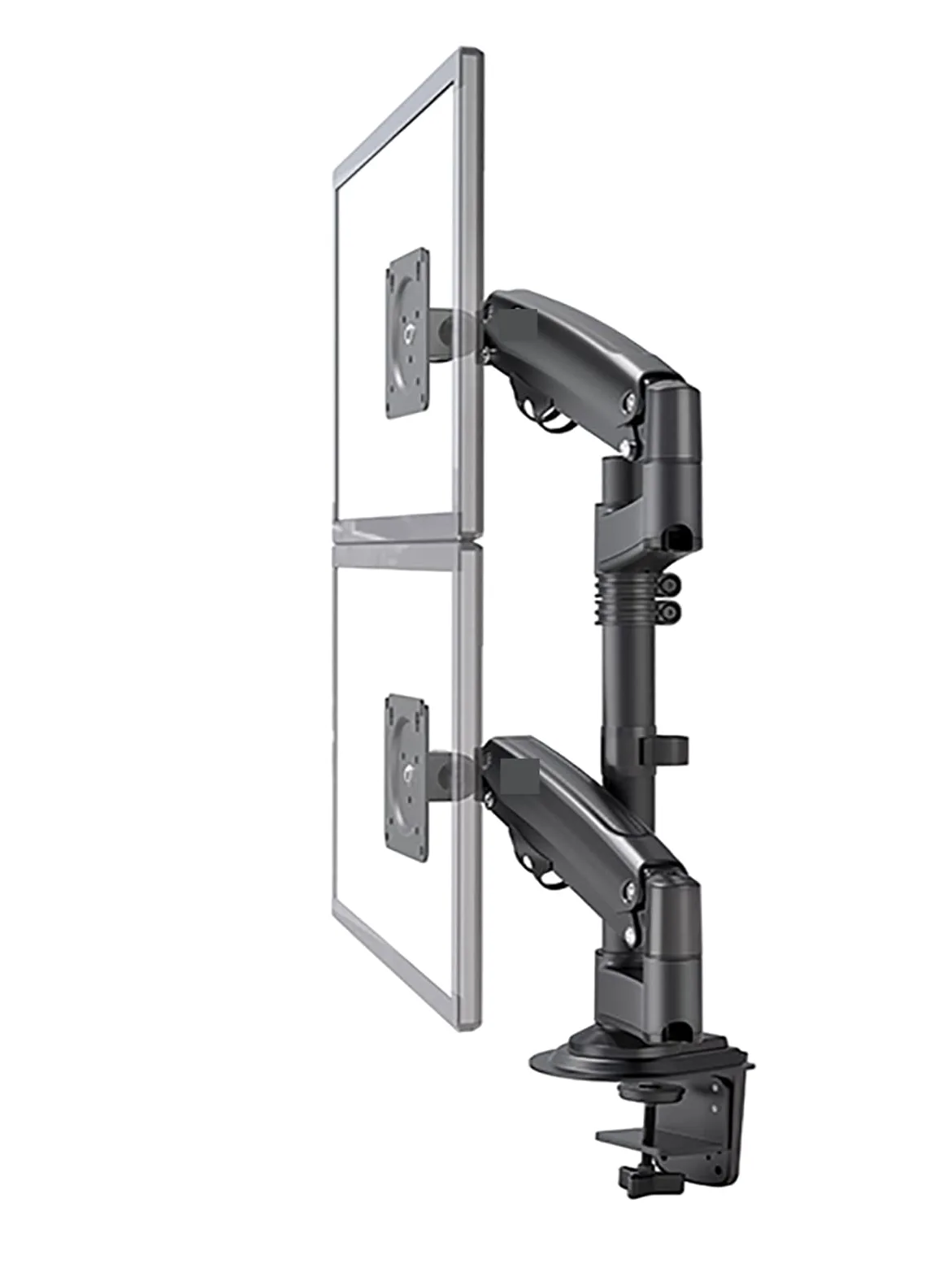 Supporto per Monitor, H180 22 "-32" Supporto da scrivania for doppio monitor Braccio Molla a gas Supporto for TV LCD a movimento completo 2-12 kg Staffa ergonomica for morsetto a doppio braccio(Noir)
