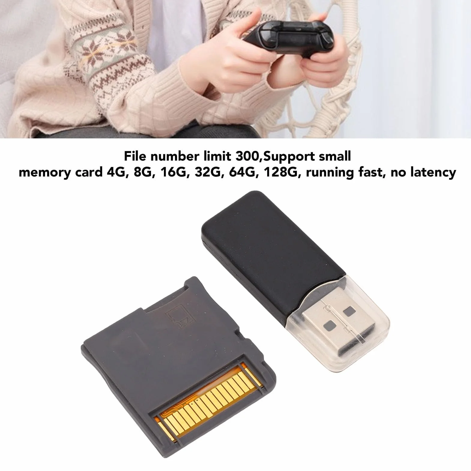 Scheda Flash per Videogiochi, Scheda di Memoria Flash Alimentata da Chip ASIC per Console 2DS 3DS, con Lettore di Schede, Supporta Piccole Schede di Memoria da 4G a 128G e più (Argento)