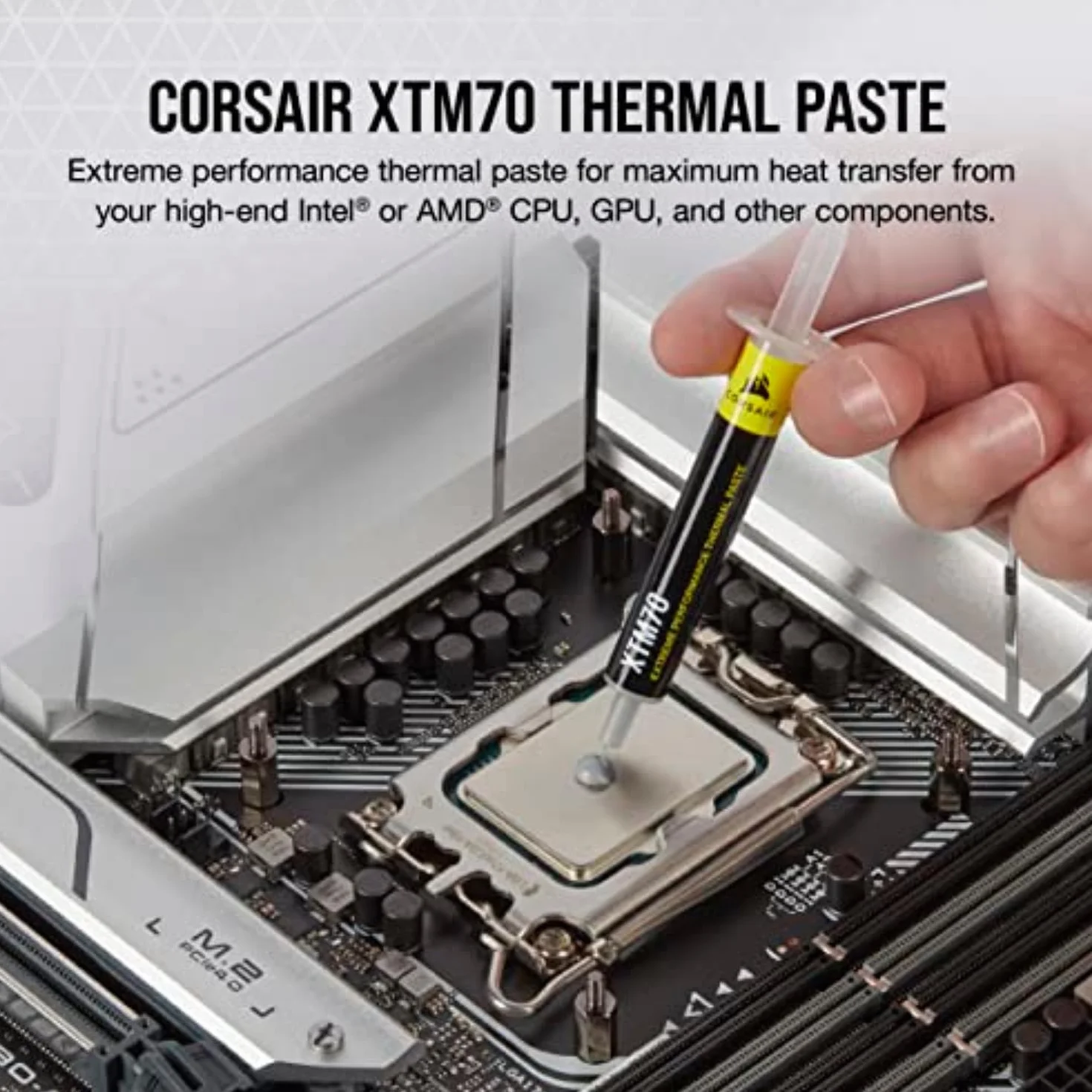 Corsair XTM70 Pasta Termica ad Alte Prestazioni 3g per CPU Intel AMD TDP 250W con Kit Applicazione