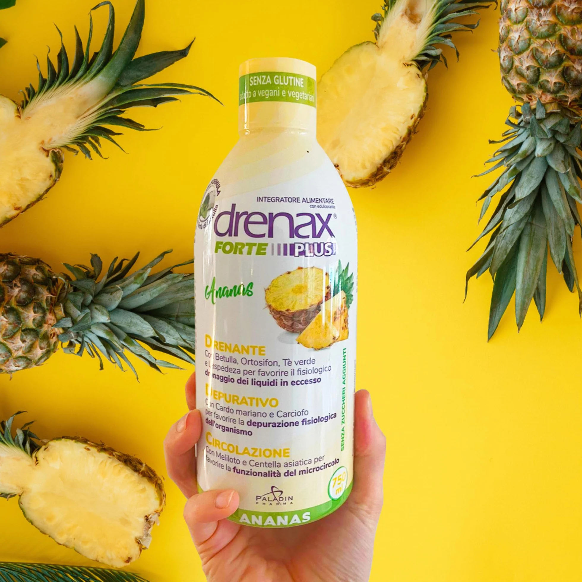 Drenax Forte Plus Ananas 750 ml Integratore Drenante Depurativo Betulla Ortosifon Lespedeza Cardo Mariano Carciofo Senza Zuccheri Aggiunti