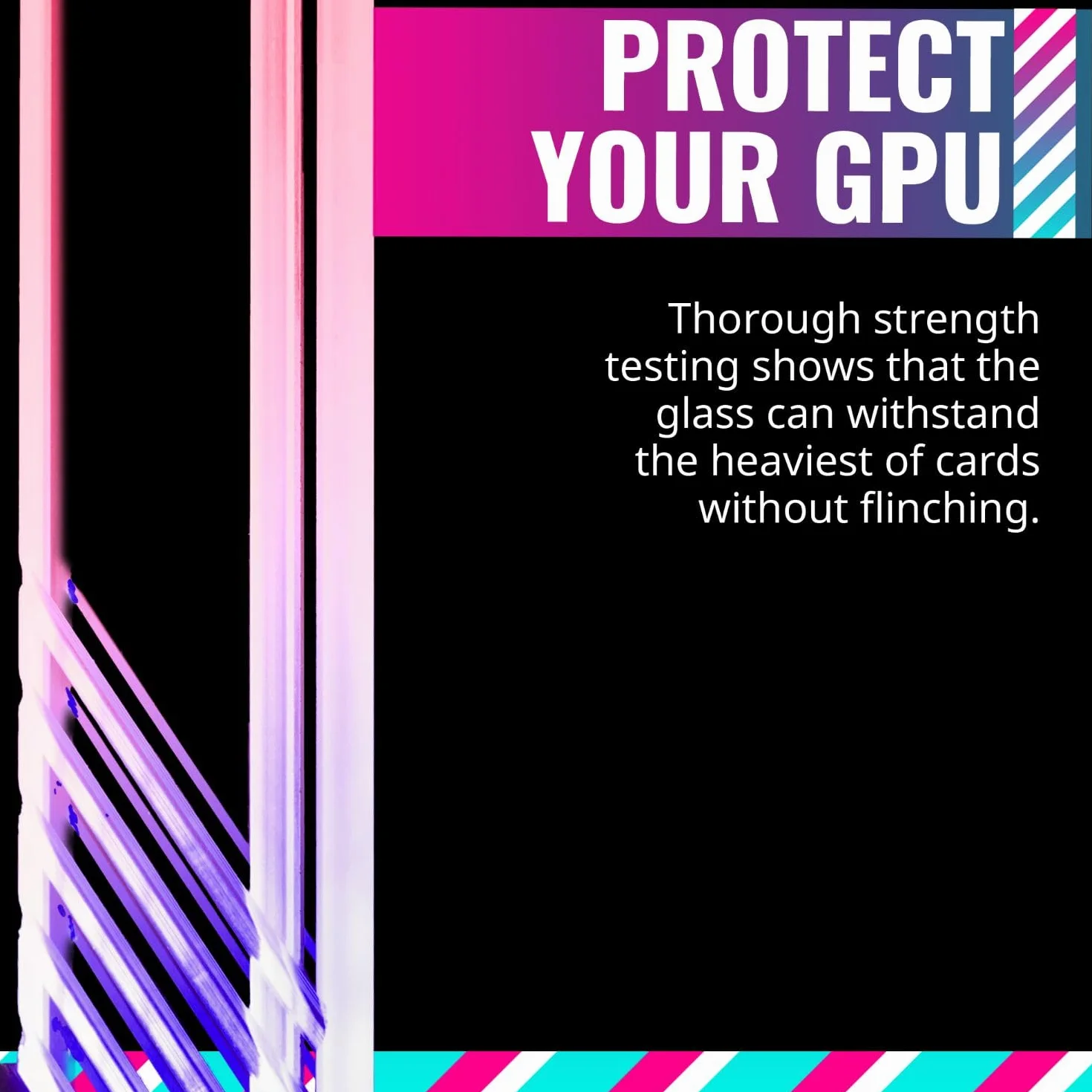 Cooler Master MasterAccessory Supporto GPU ARGB - Previene il Cedimento della Scheda Grafica, Vetro Temperato con Illuminazione Laterale ARGB, Design Versatile, Base Magnetica, Installazione Facile