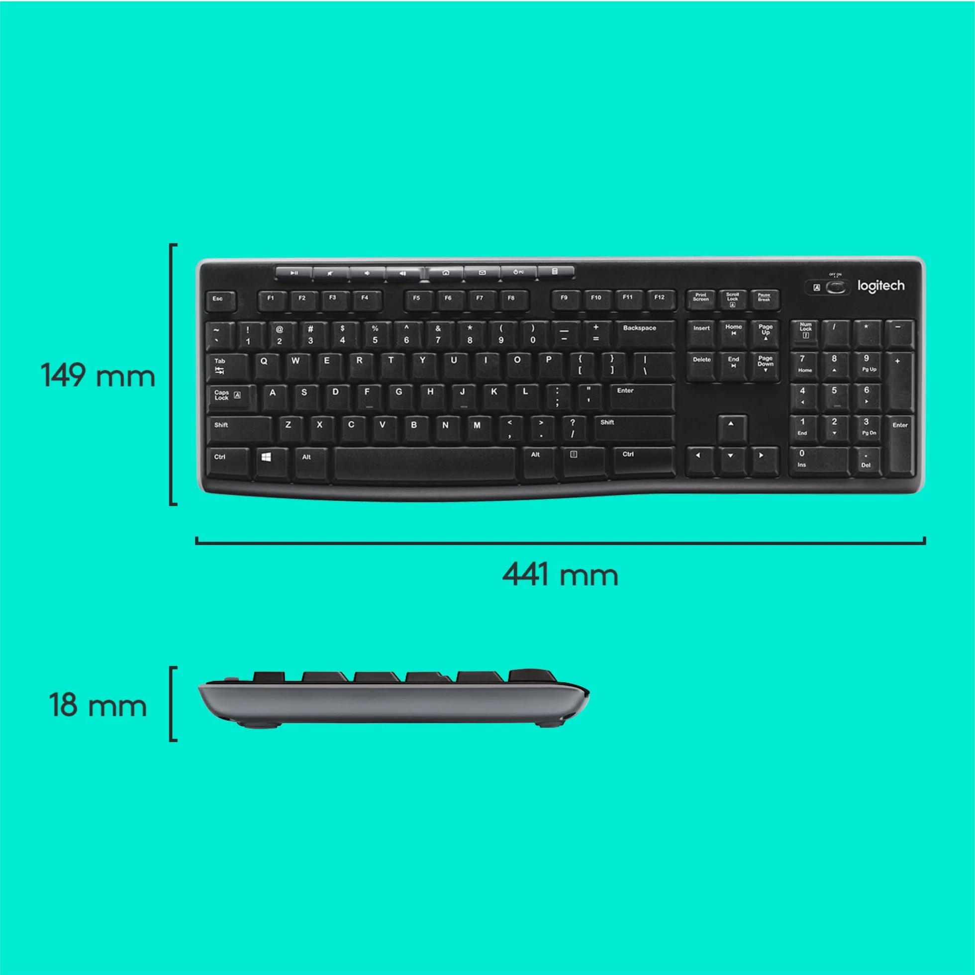 Logitech MK270 tastiera e mouse wireless COMBO - US INT'L QWERTY
