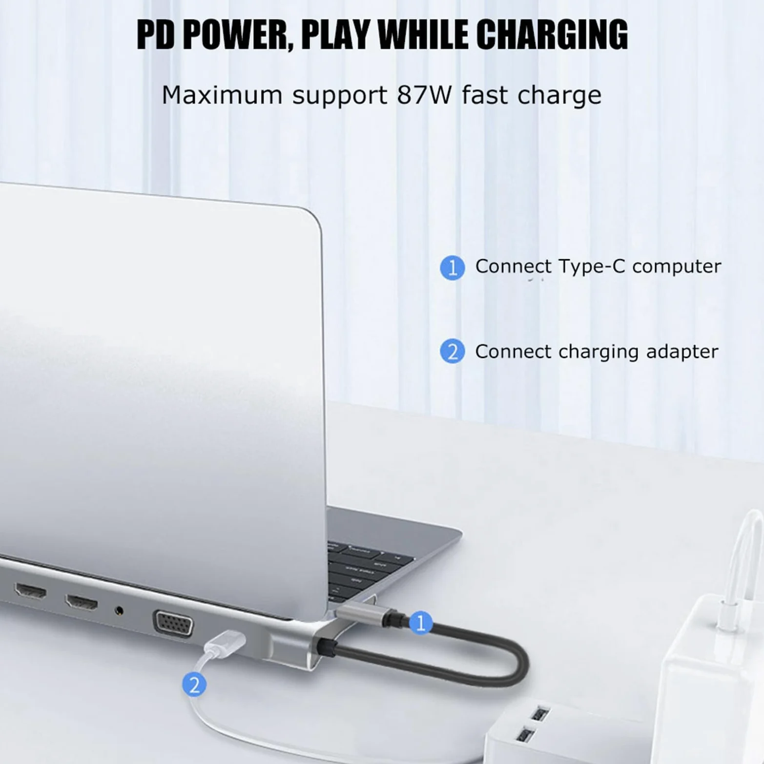 Hub USB C, Docking Station Docking Station per Laptop Doppio Monitor Docking Station per Hub 12 in 1 Doppio Monitor Docking Station USB VGa PD RJ45