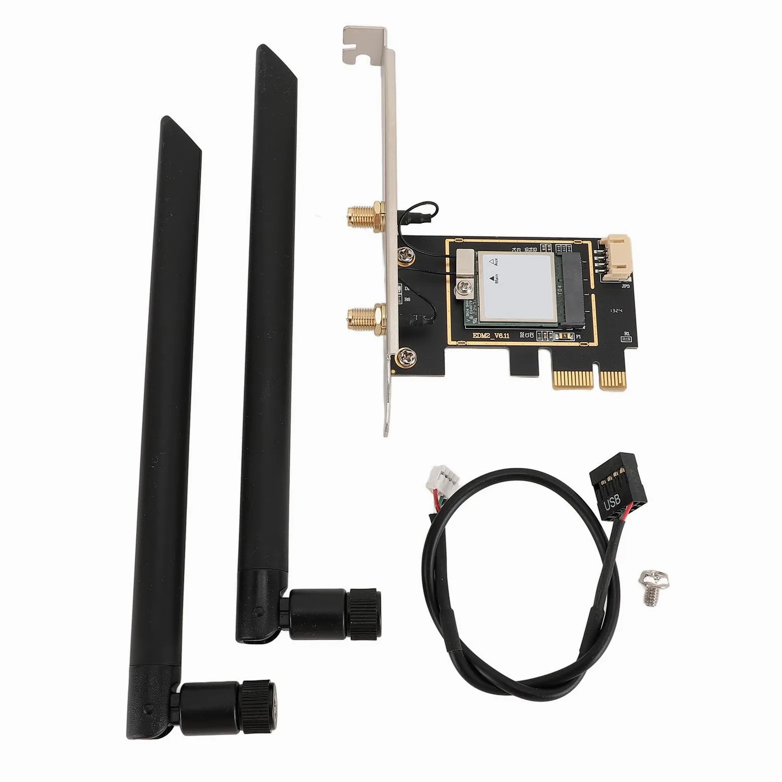 Cuifati Adattatore di Rete PCIe Scheda WiFi7 MT7925, Scheda PCIEx1 Tri Band 5400Mbps 2.4G 5G 6G Bluetooth 5.3 per OpenWrt, Supporto MU-MIMO 802.11be