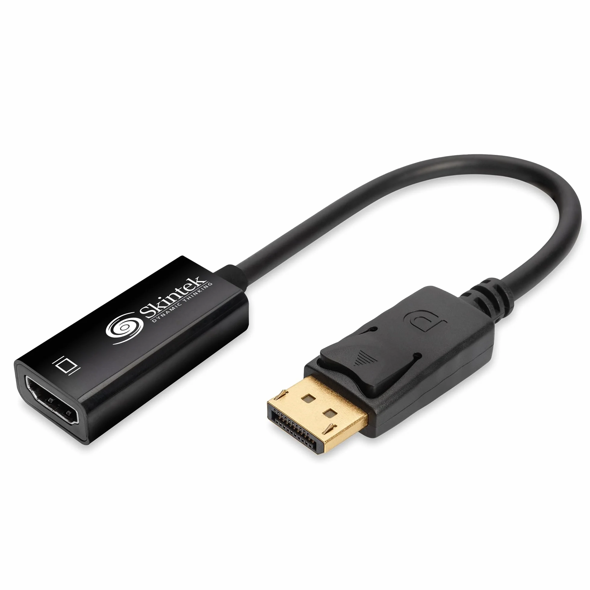 Skintek SK-04-DPH adattatore Display Port (DP) a HDMI, 4K 1080p 60 Hz, maschio-femmina per connettere PC/Notebook/MAC con uscita Display Port a Monitor,Projettore con ingresso HDMI. Cavo 18 cm.